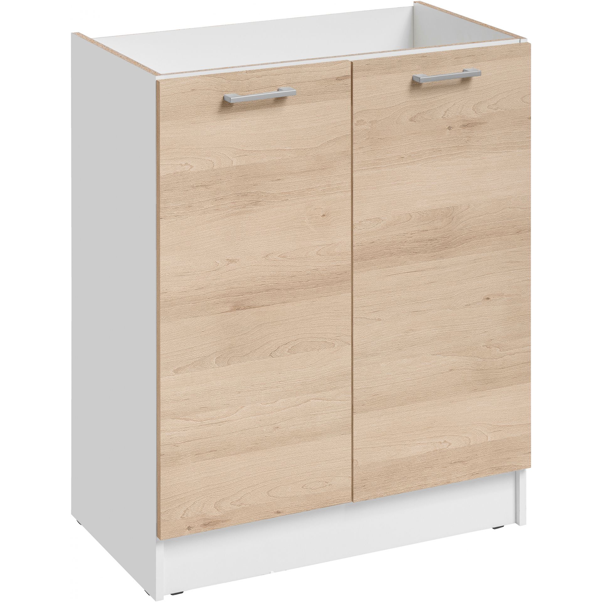Szafka Pod Zlewozmywak 2 Drzwi DZ 6 Ecomodel Layman Sonoma Ciemna, Biały Mat