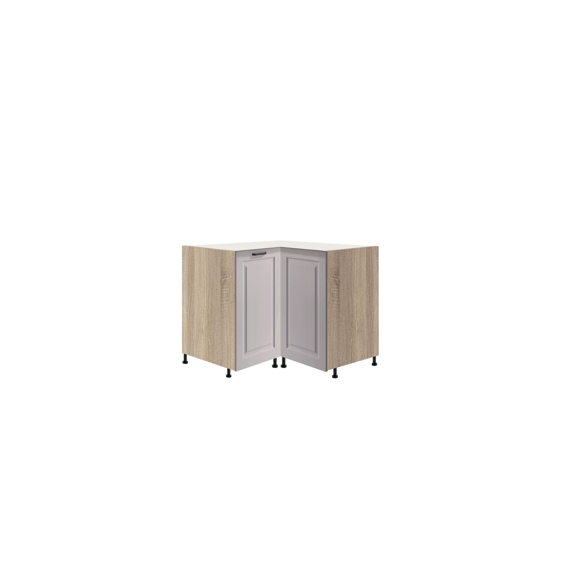 Szafka Dolna Stojąca Narożna 1 Drzwi SM-16D Smart Fadome Dąb Sonoma, Basic, Półka Wiórowa, h 10cm