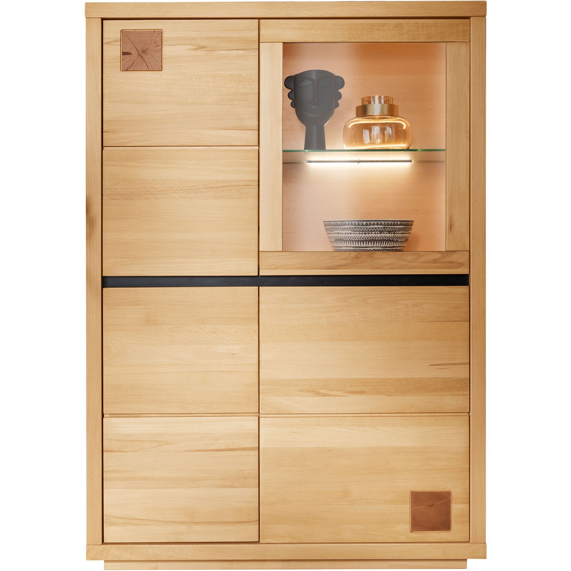 Kredens I Drewniany z Buku Olejowanego Prawy WZ-0159-5302 WZ-0159 Buk G+K Meble Buk Olejowany, Czarny