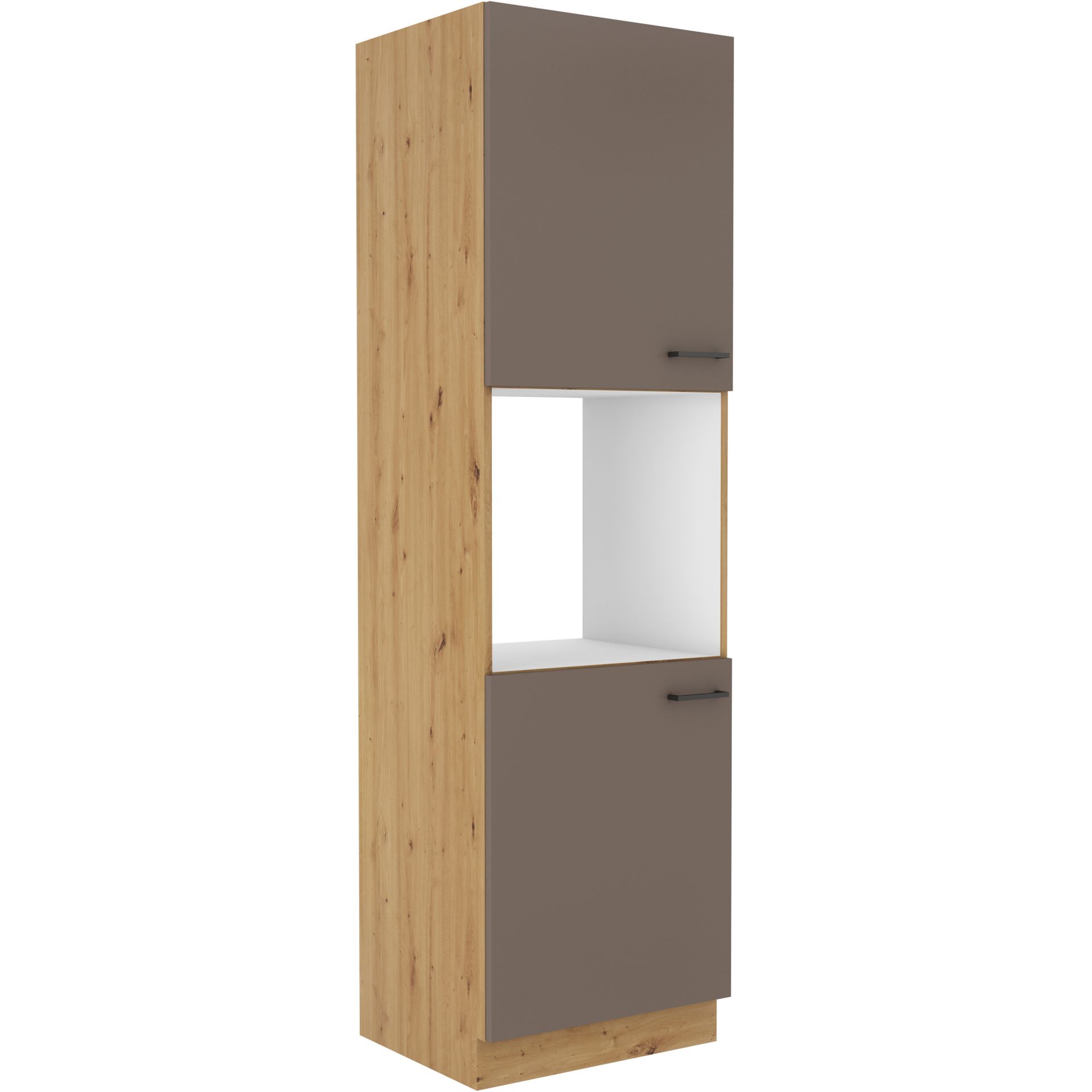 Szafka Dolna Wysoka Słupek Pod Zabudowę Piekarnika 60 DP-210 2F Bolonia Stolarz Lempert Truffle Grey, Dąb Artisan