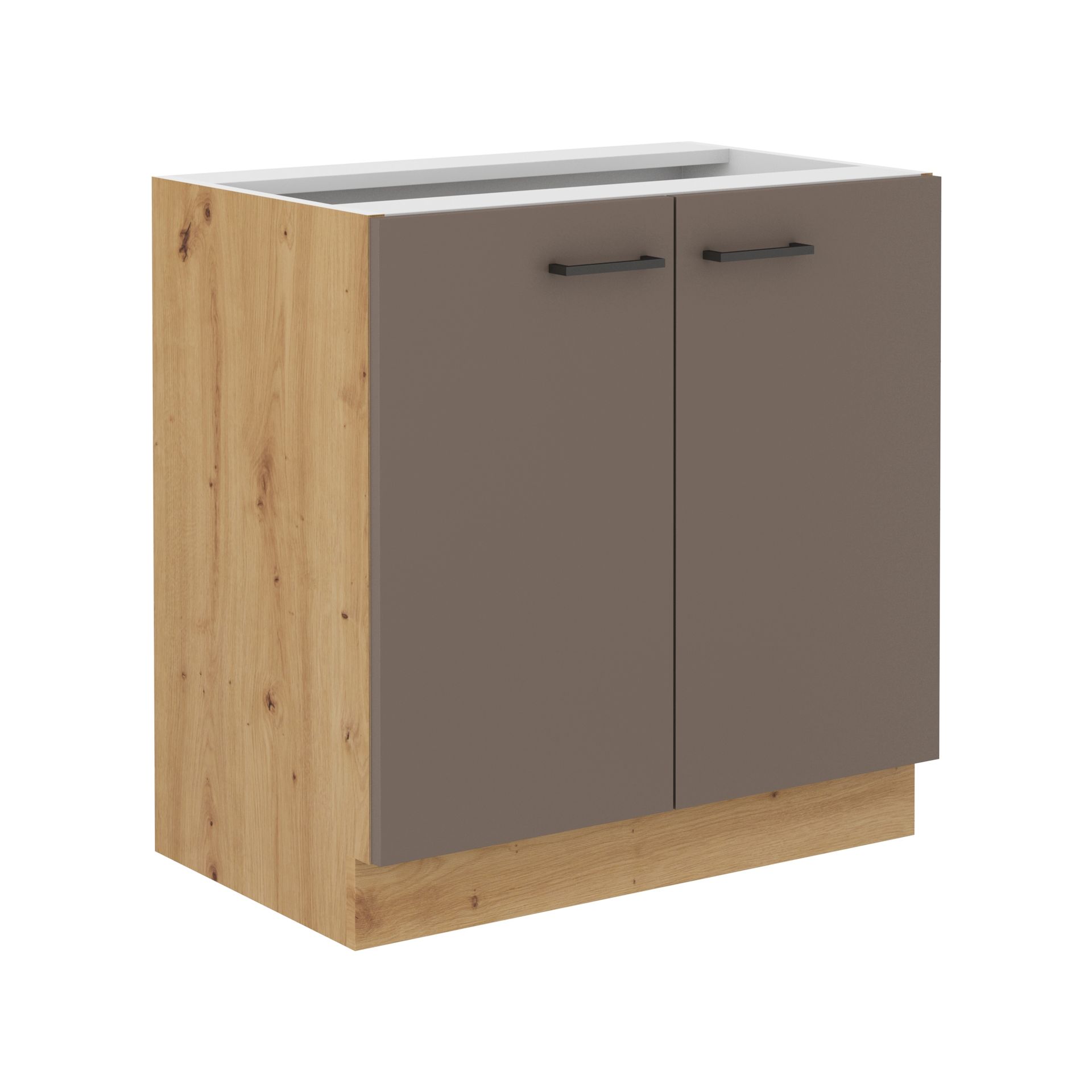 Szafka Dolna Stojąca 2 Drzwi 80 D 2F Bolonia Stolarz Lempert Truffle Grey, Dąb Artisan