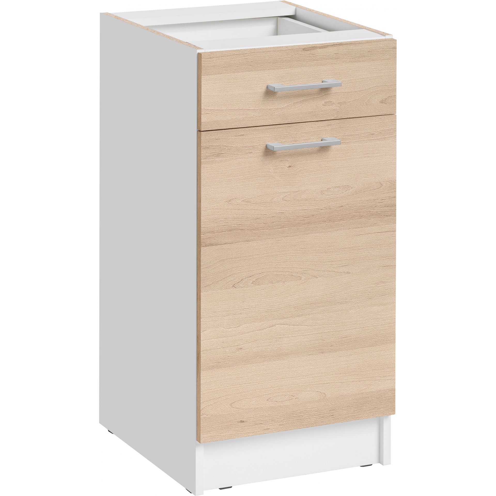 Szafka Dolna Stojąca 1 Drzwi 1 Szuflada DS 4/1 Ecomodel Layman Szary Połysk, Biały Mat
