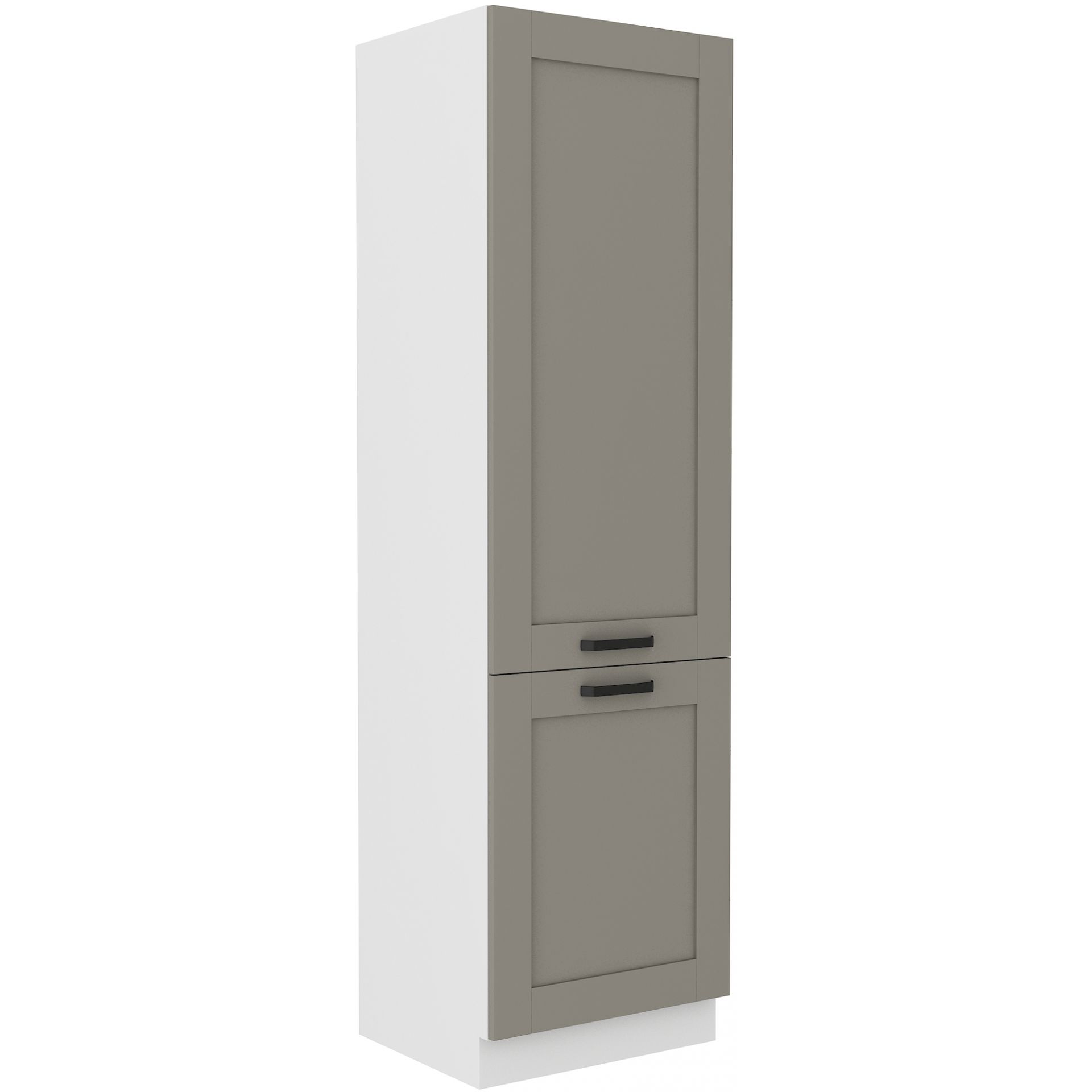 Szafka Dolna Słupek Wysoki Pod Zabudowę Lodówki 60 LO-210 2F Luna Clay Grey Stolarz Lempert Biały Mat