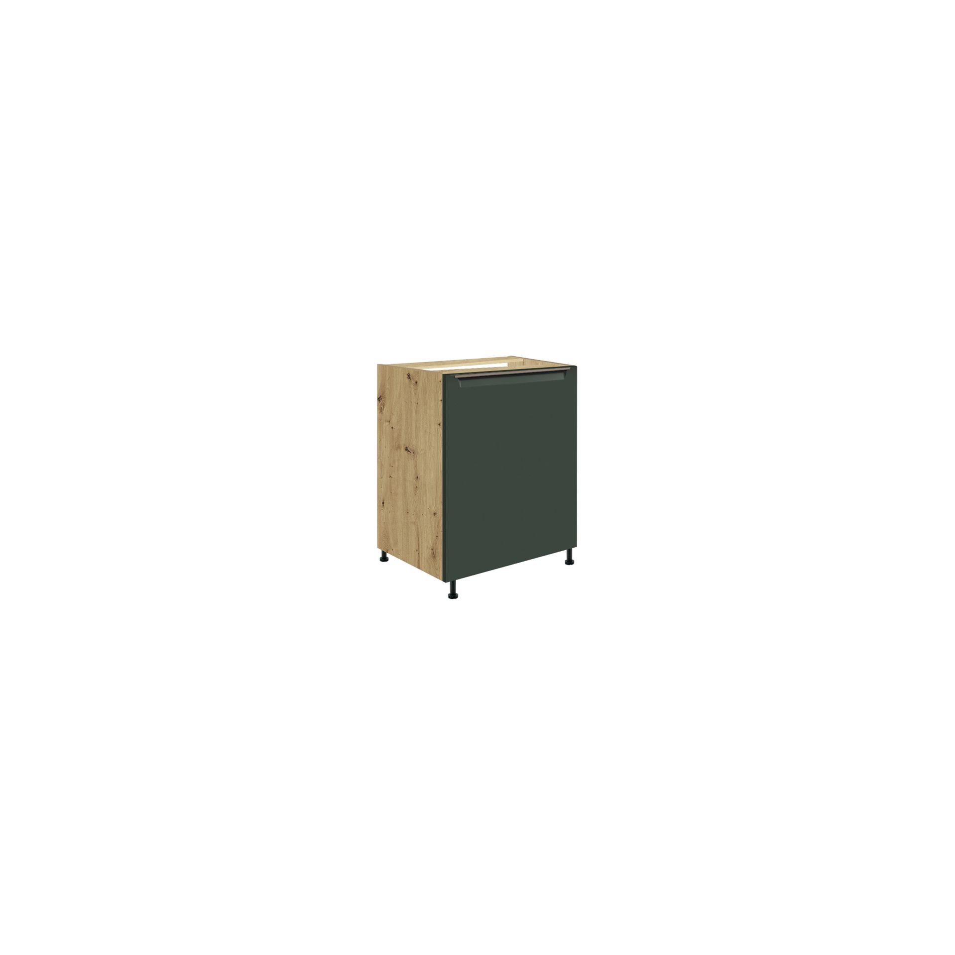 Szafka Pod Zlewozmywak 1 Drzwi 60 cm GLA-11D Glamour Green Fadome Dąb Sonoma, Basic, h 10cm