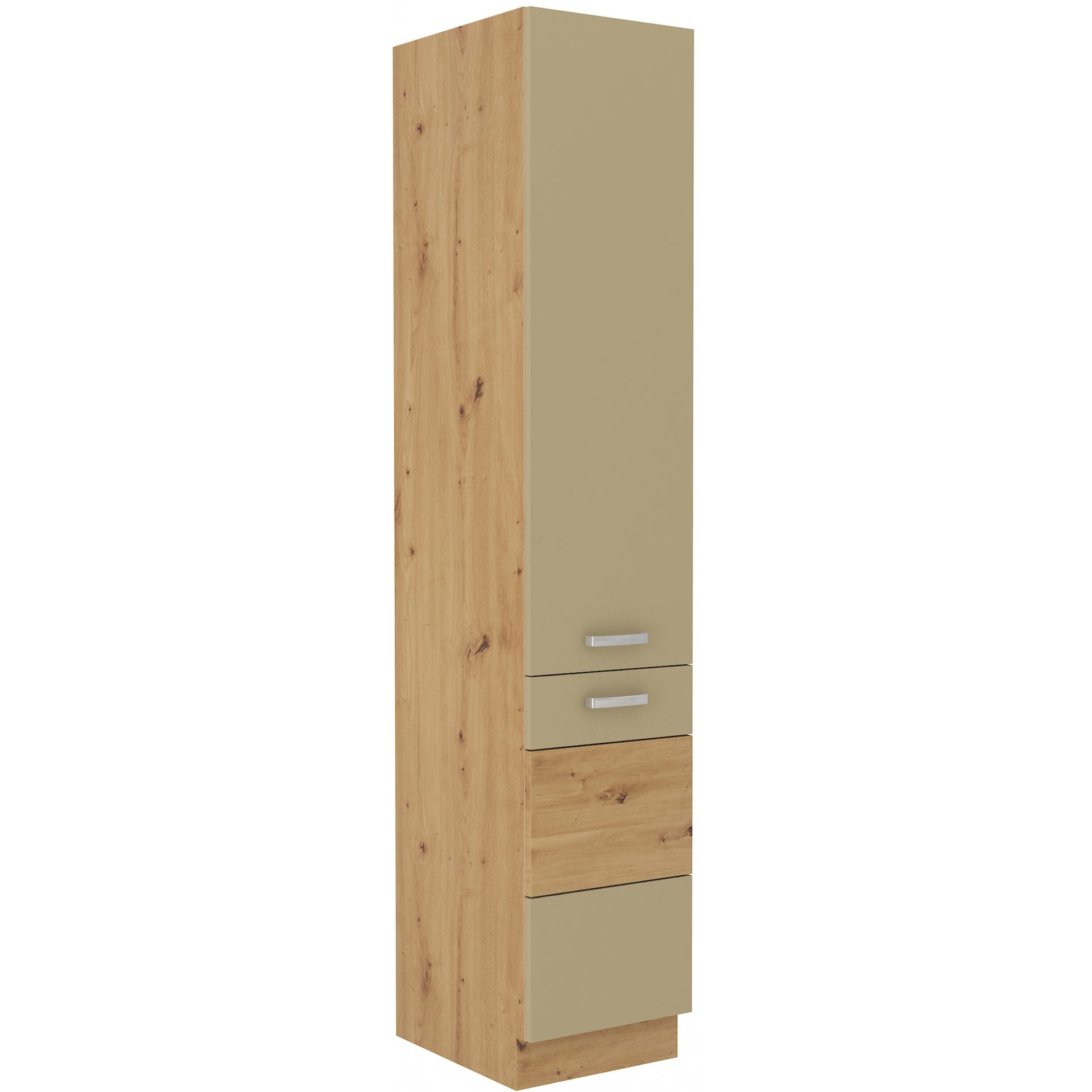 Szafka Dolna Wysoka Słupek 40 DK-210 2F Artisan Cappucino Połysk Stolarz Lempert Dąb Artisan, Cappucino