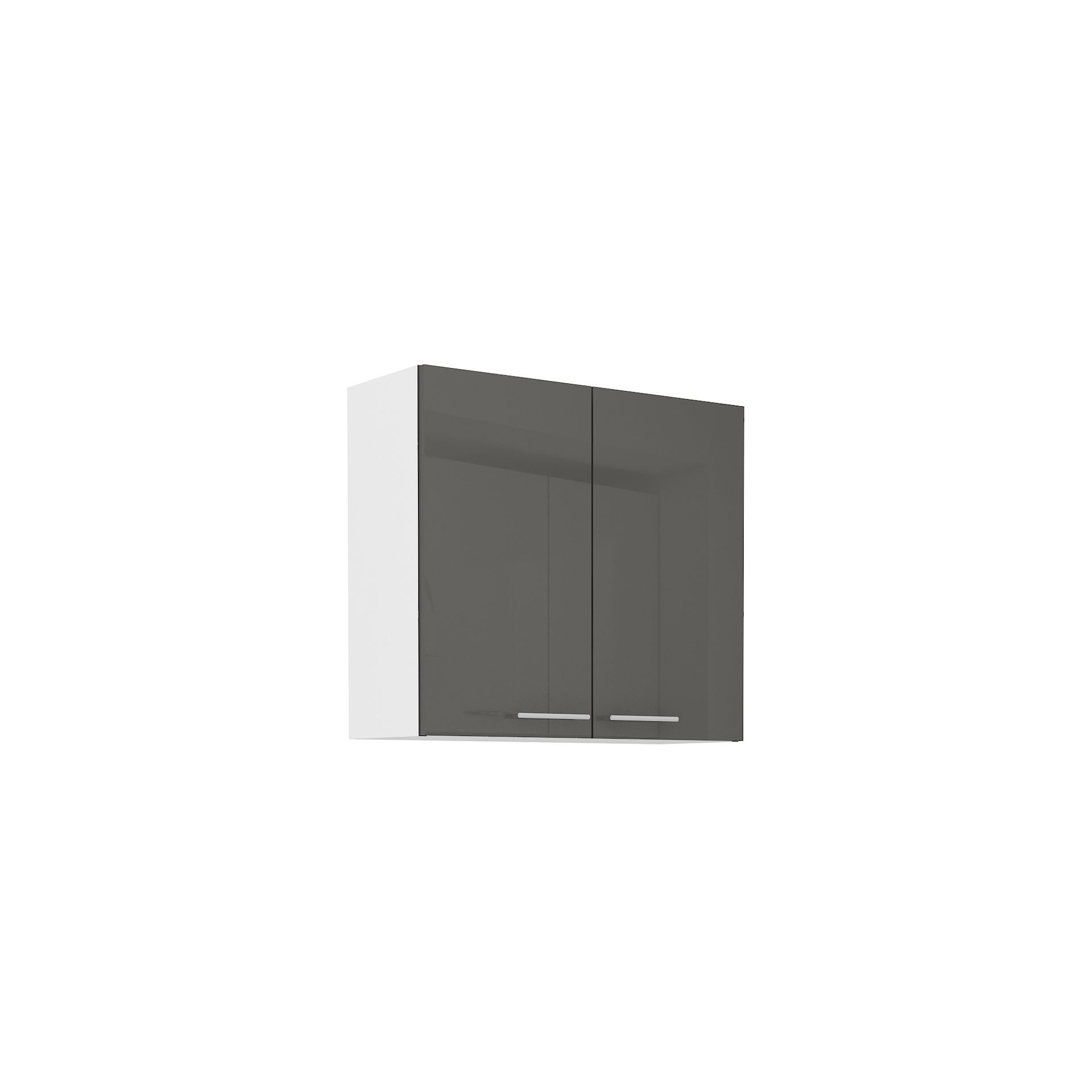 Szafka Górna Wisząca 2 Drzwi 80 G-72 2F Lara Grafit Połysk Stolarz Lempert Grafit, Biały