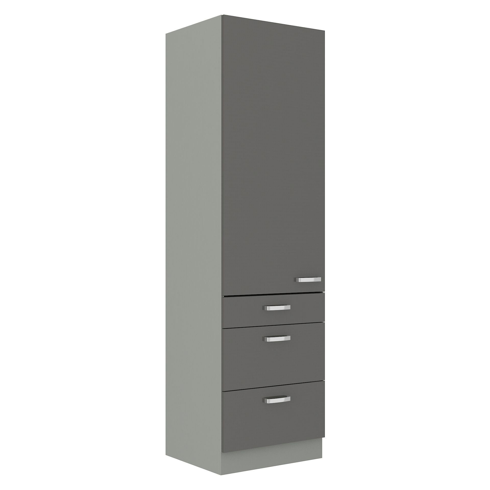 Szafka Dolna Wysoka Słupek 60 DKS-210 3S 1F Grey Stolarz Lempert Szary, Szary Platynowy