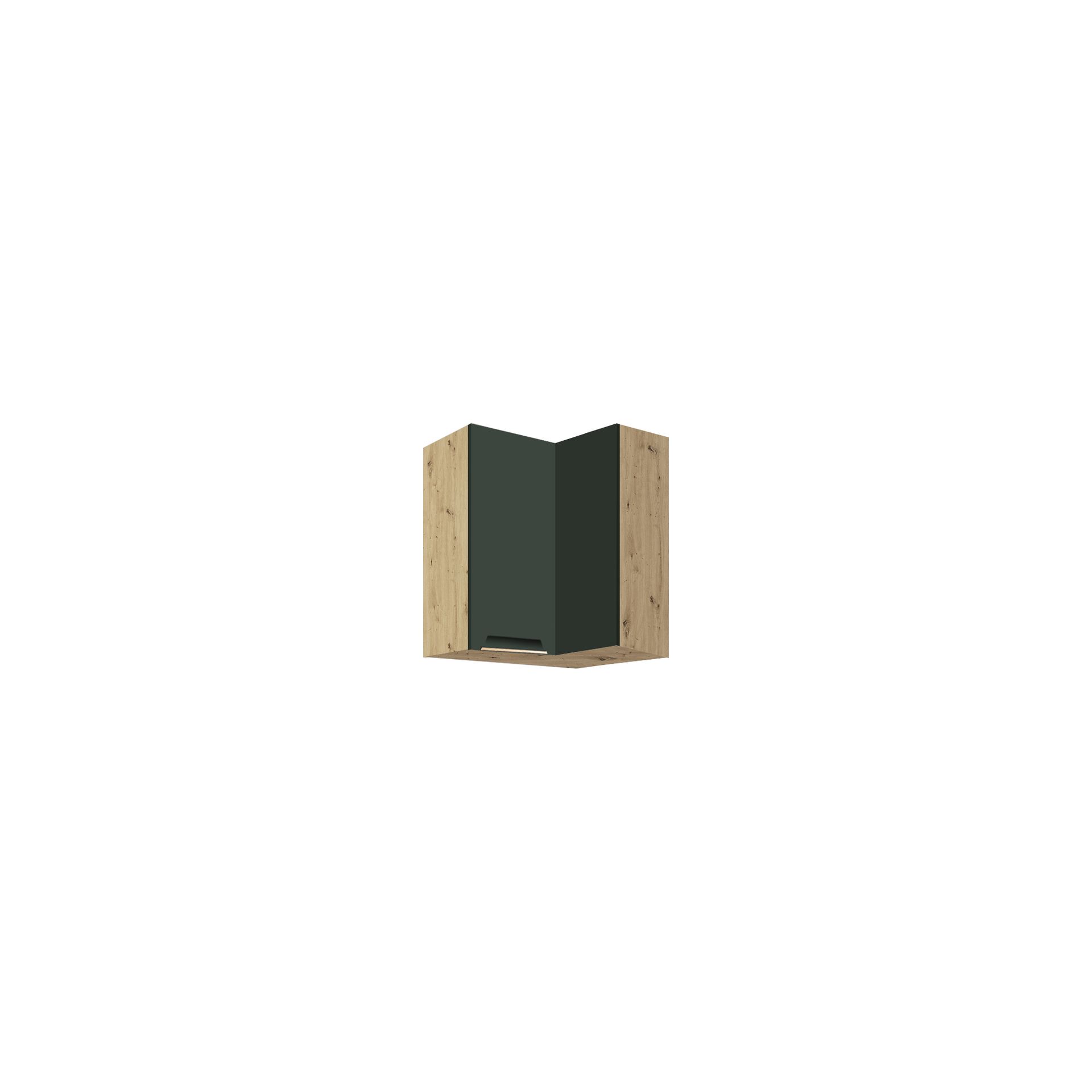 Szafka Górna Wisząca Narożna 1 Drzwi GLA-54G Glamour Green Fadome Dąb Artisan, Basic
