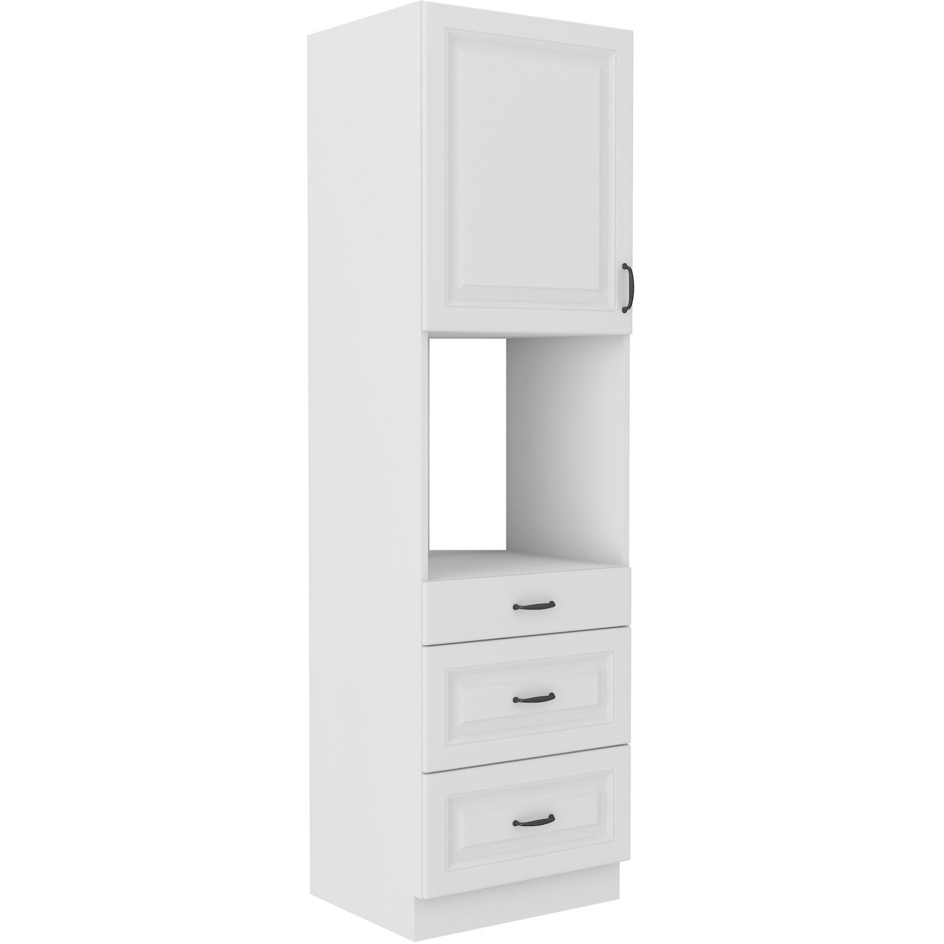 Szafka Dolna Wysoka Słupek Pod Zabudowę Piekarnika 60 DPS-210 3S 1F Stilo Biały Mat Stolarz Lempert Biały Mat