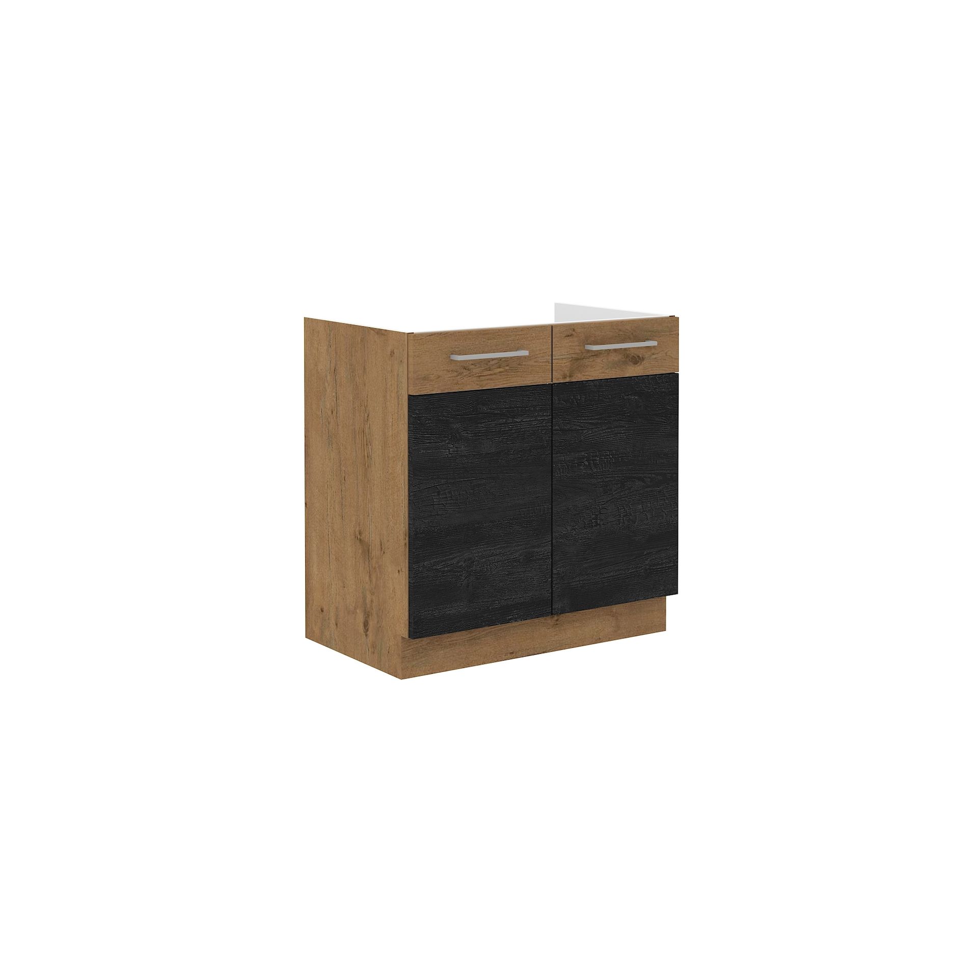 Szafka Pod Zlewozmywak 2 Drzwi 80 ZL 2F Vigo Dark Stolarz Lempert Dark Wood, Dąb Lancelot