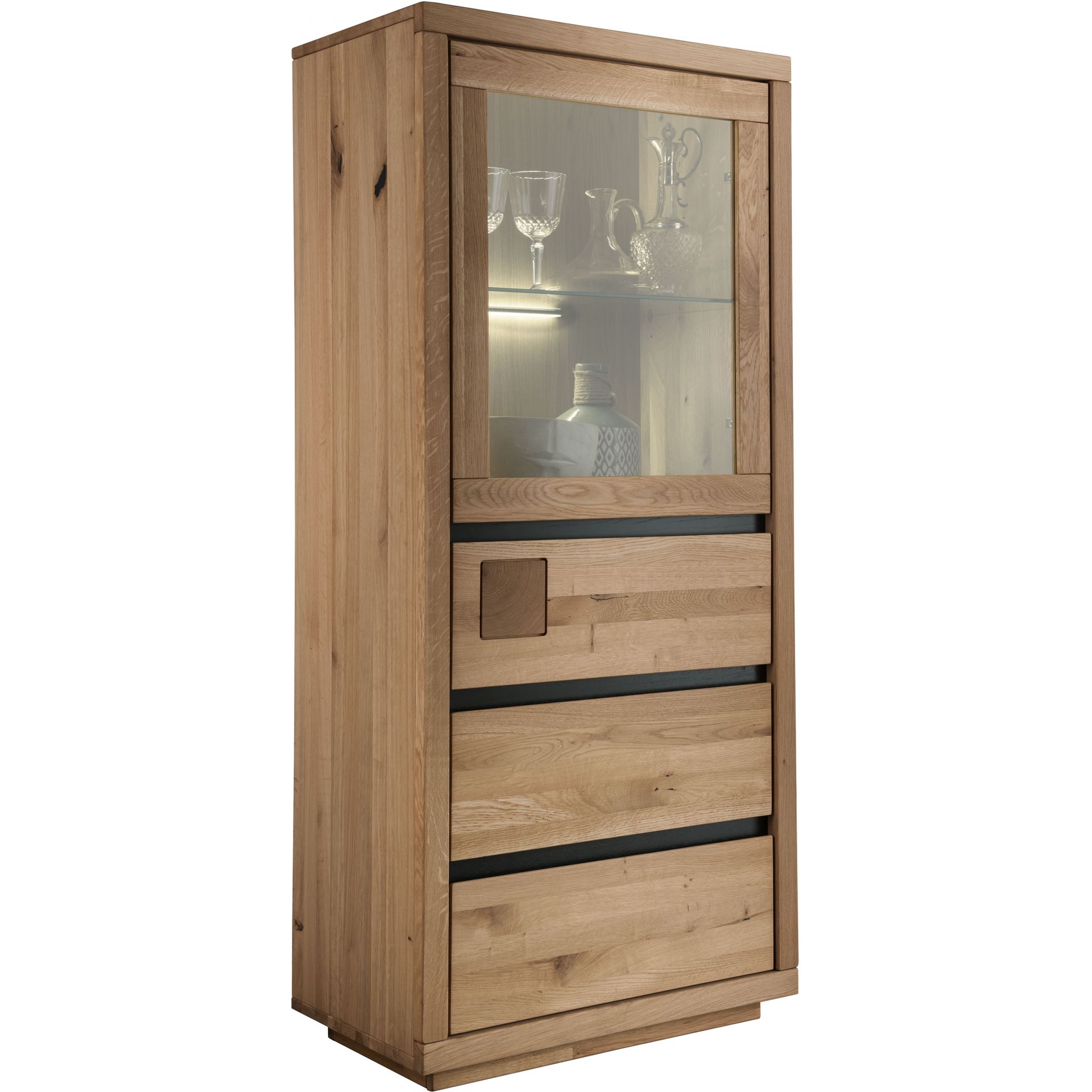 Kredens IV Drewniany z Dzikiego Dębu WZ-0159-5601 WZ-0159 Dąb G+K Meble Dąb Dziki Olejowany, Czarny
