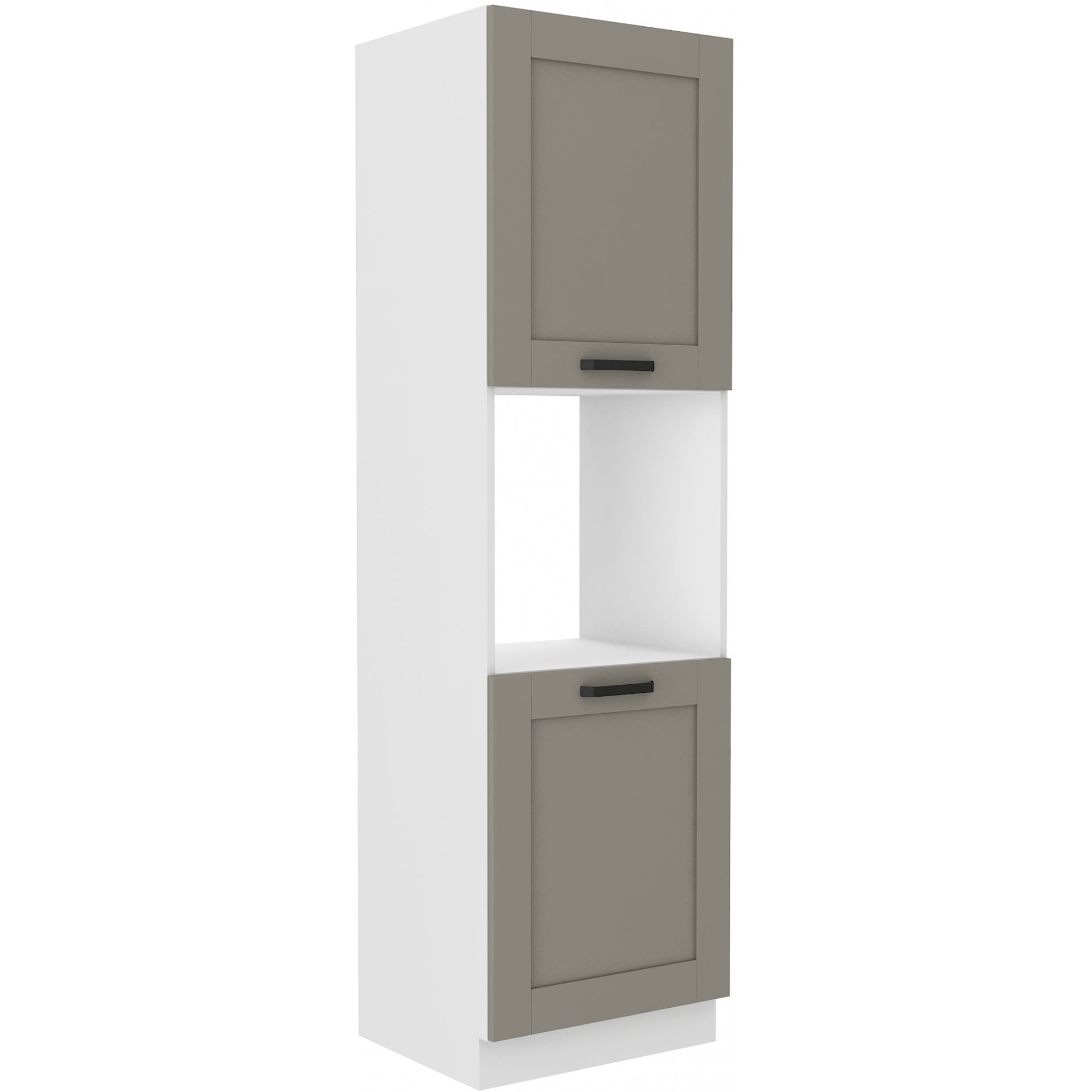 Szafka Dolna Wysoka Słupek Pod Zabudowę Piekarnika 60 DP-210 2F Luna Clay Grey Stolarz Lempert Biały Mat
