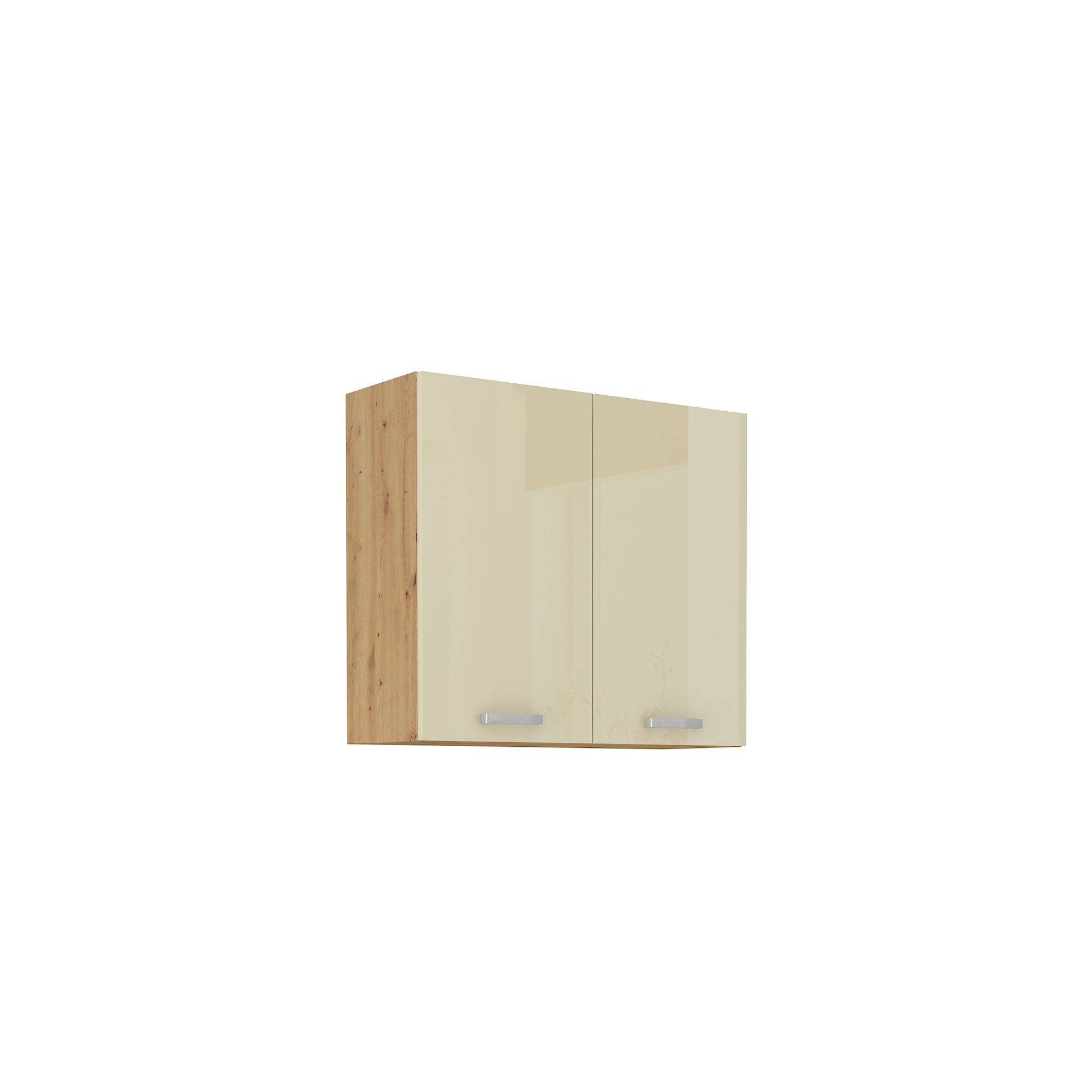 Szafka Górna Wisząca 2 Drzwi 80 G-72 2F Artisan Krem Połysk Stolarz Lempert Krem, Dąb Artisan