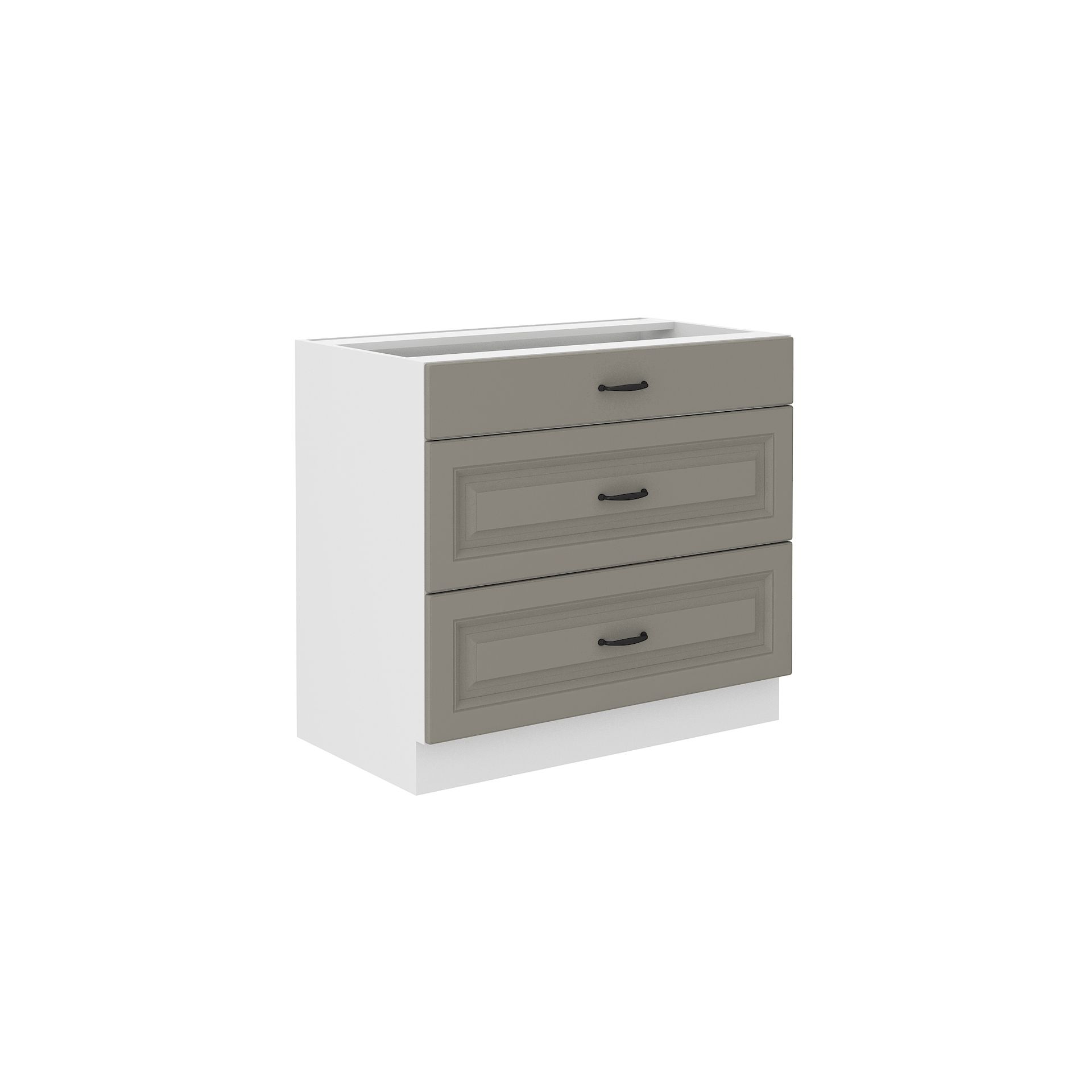 Szafka Dolna Stojąca 3 Szuflady 80D 3S Stilo Clay Grey Stolarz Lempert Dąb Artisan