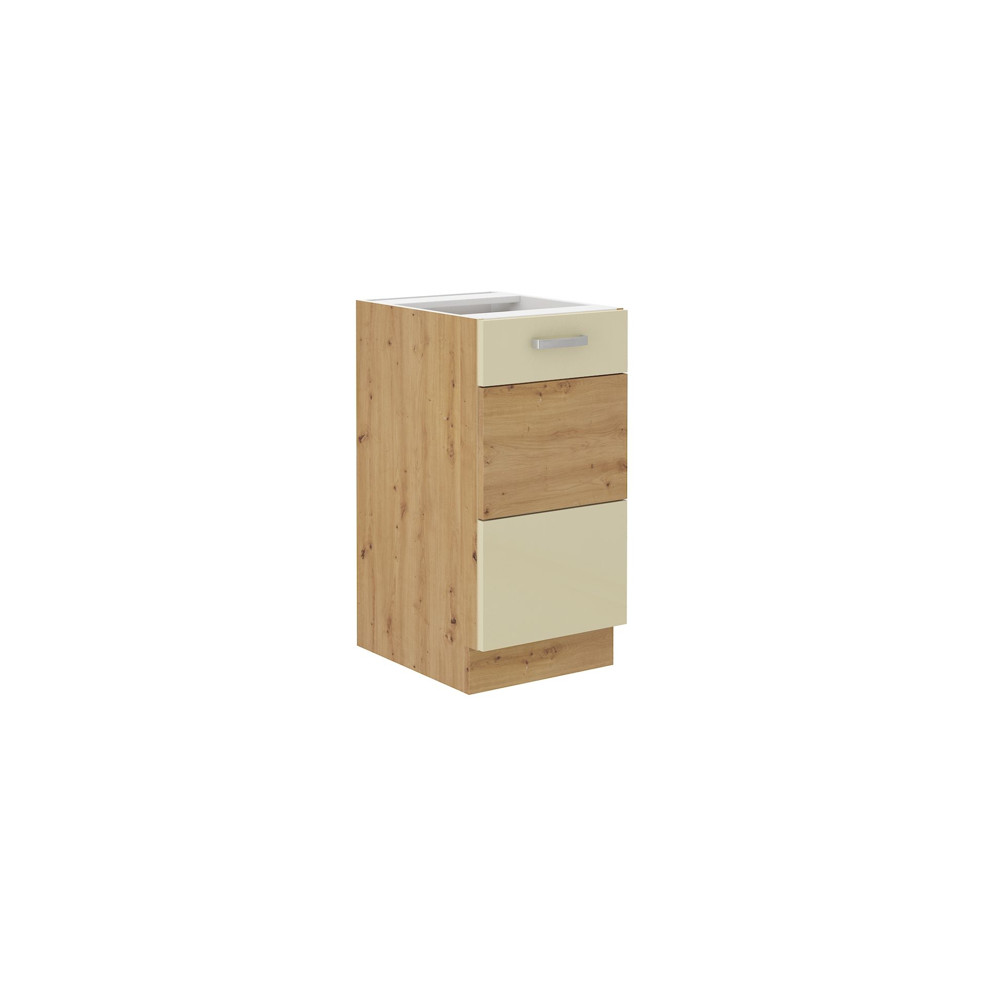 Szafka Dolna Stojąca 1 Drzwi 40 D 1F Artisan Krem Połysk Stolarz Lempert Dąb Artisan, Krem