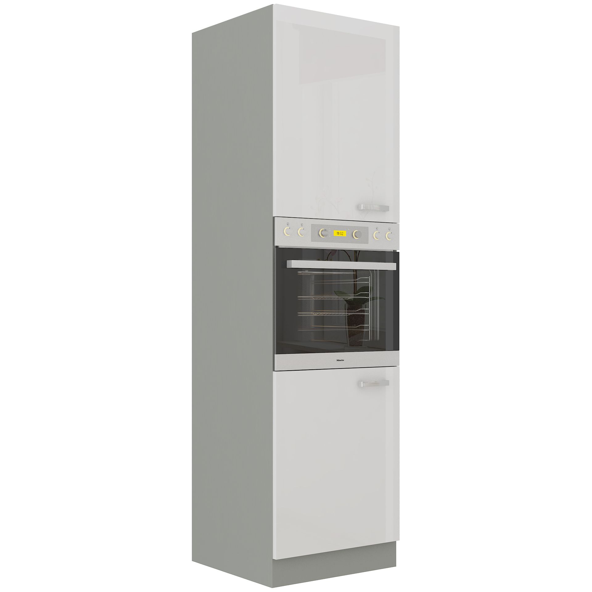 Szafka Dolna Wysoka Słupek Pod Zabudowę Piekarnika 60 DP-210 2F Bianca Stolarz Lempert Biały, Szary