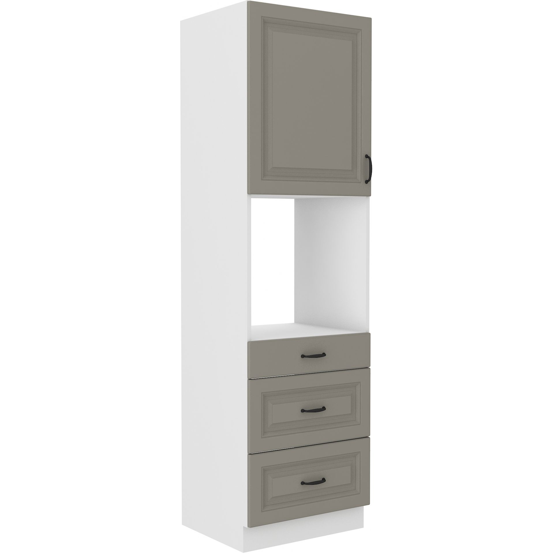 Szafka Dolna Wysoka Słupek Pod Zabudowę Piekarnika 60 DPS-210 3S 1F Stilo Clay Grey Stolarz Lempert Dąb Artisan