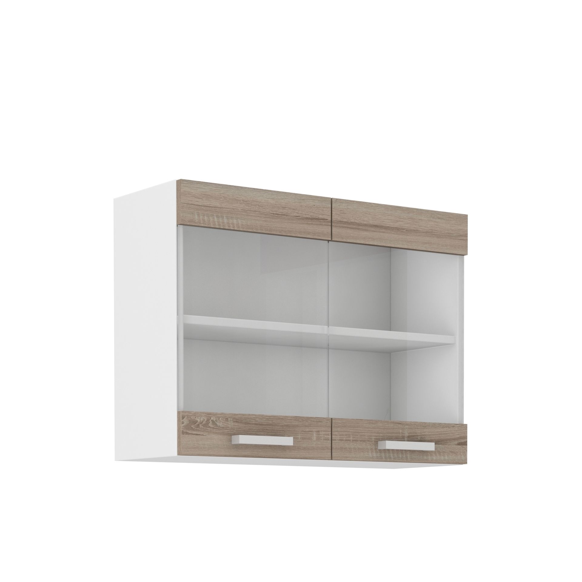 Szafka Górna Wisząca z Witryną 80 GS-60 2F Dave Stolarz Lempert Dąb Sonoma Trufel, Biały