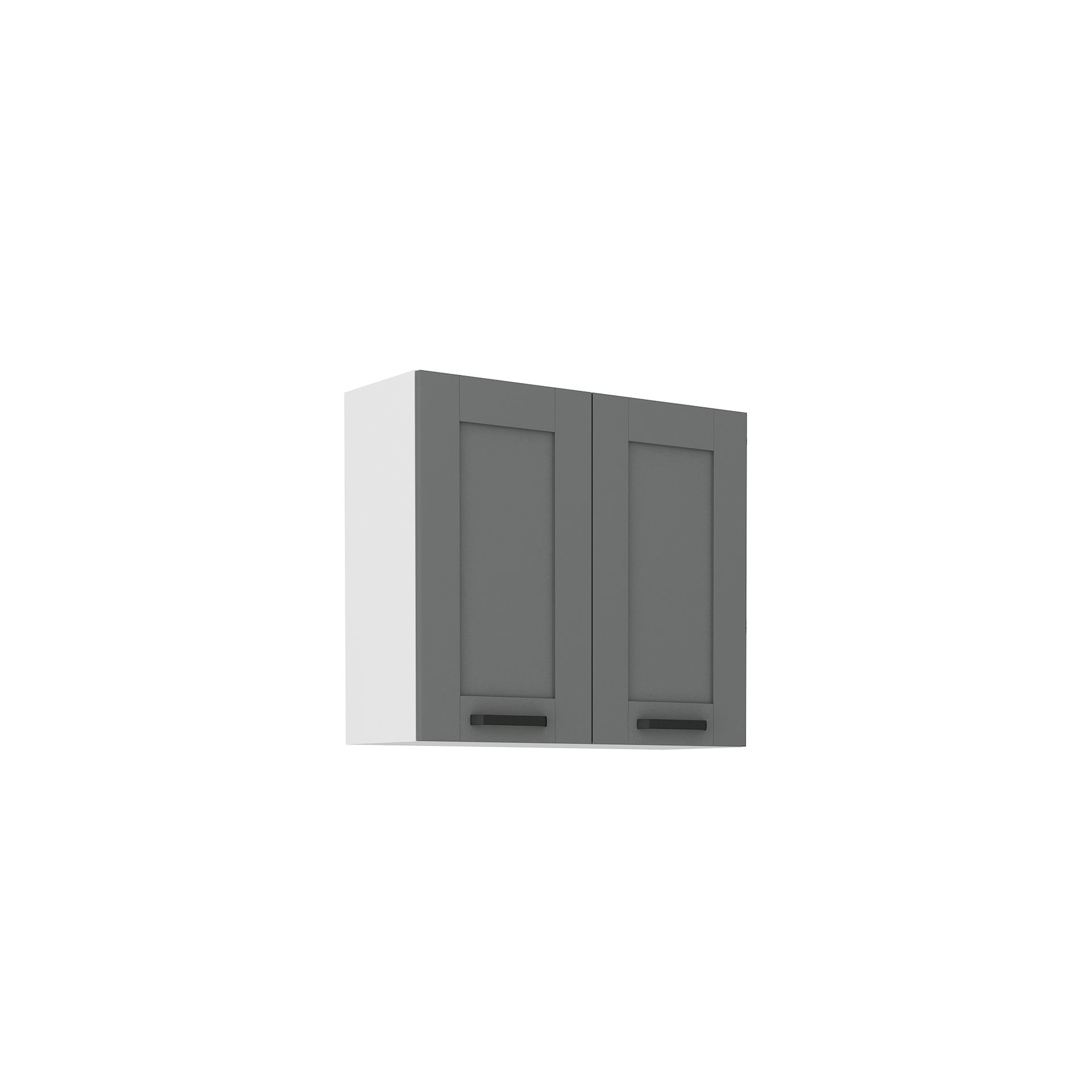 Szafka Górna Wisząca 2 Drzwi 80 G-72 2F Luna Dust Grey Stolarz Lempert Biały Mat
