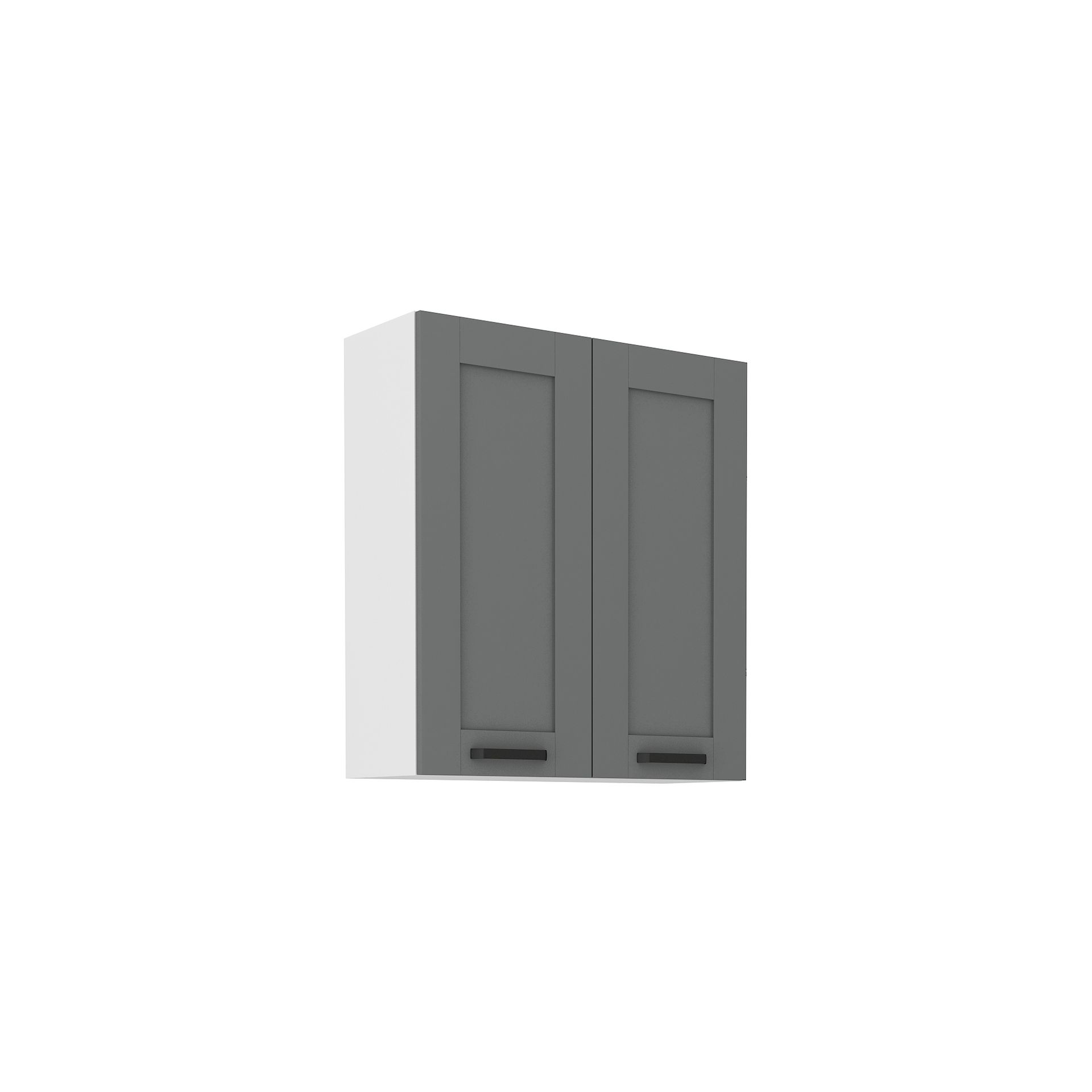 Szafka Górna Wisząca 2 Drzwi 80 G-90 2F Luna Dust Grey Stolarz Lempert Biały Mat