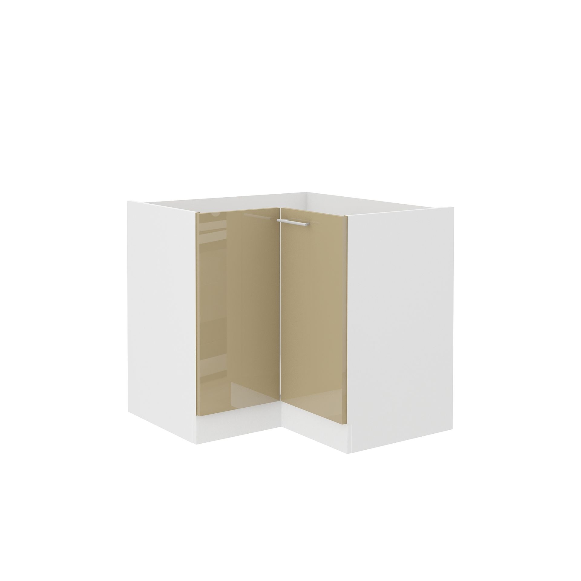 Szafka Kuchenna Stojąca Narożna 1 Drzwi 89 x 89 ND 1F Lara Cappucino Połysk Stolarz Lempert Cappuccino, Biały