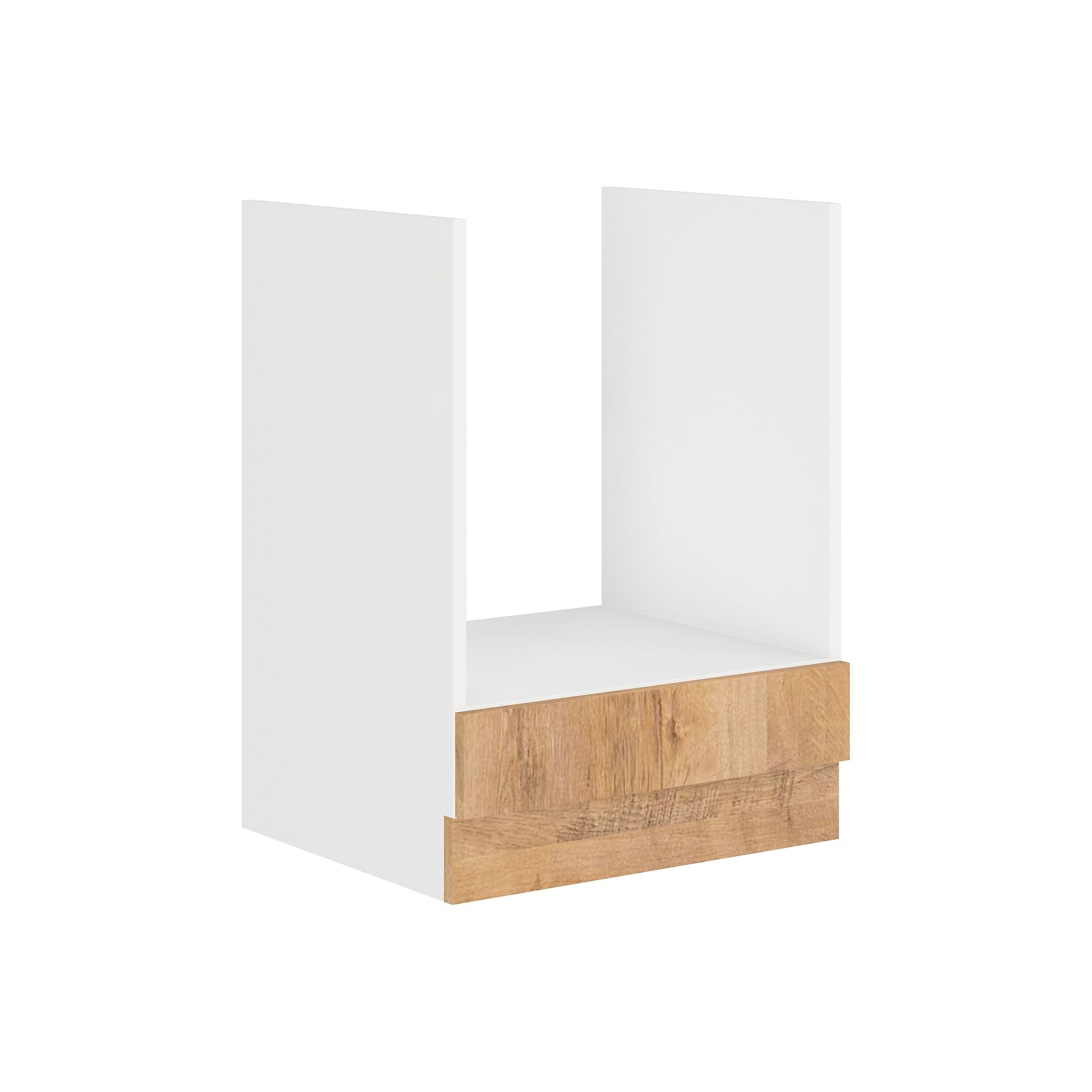 Szafka Dolna Stojąca Pod Zabudowę Piekarnika 60 D Gaz Sara Lefkas Stolarz Lempert Dąb Lefkas, Biały