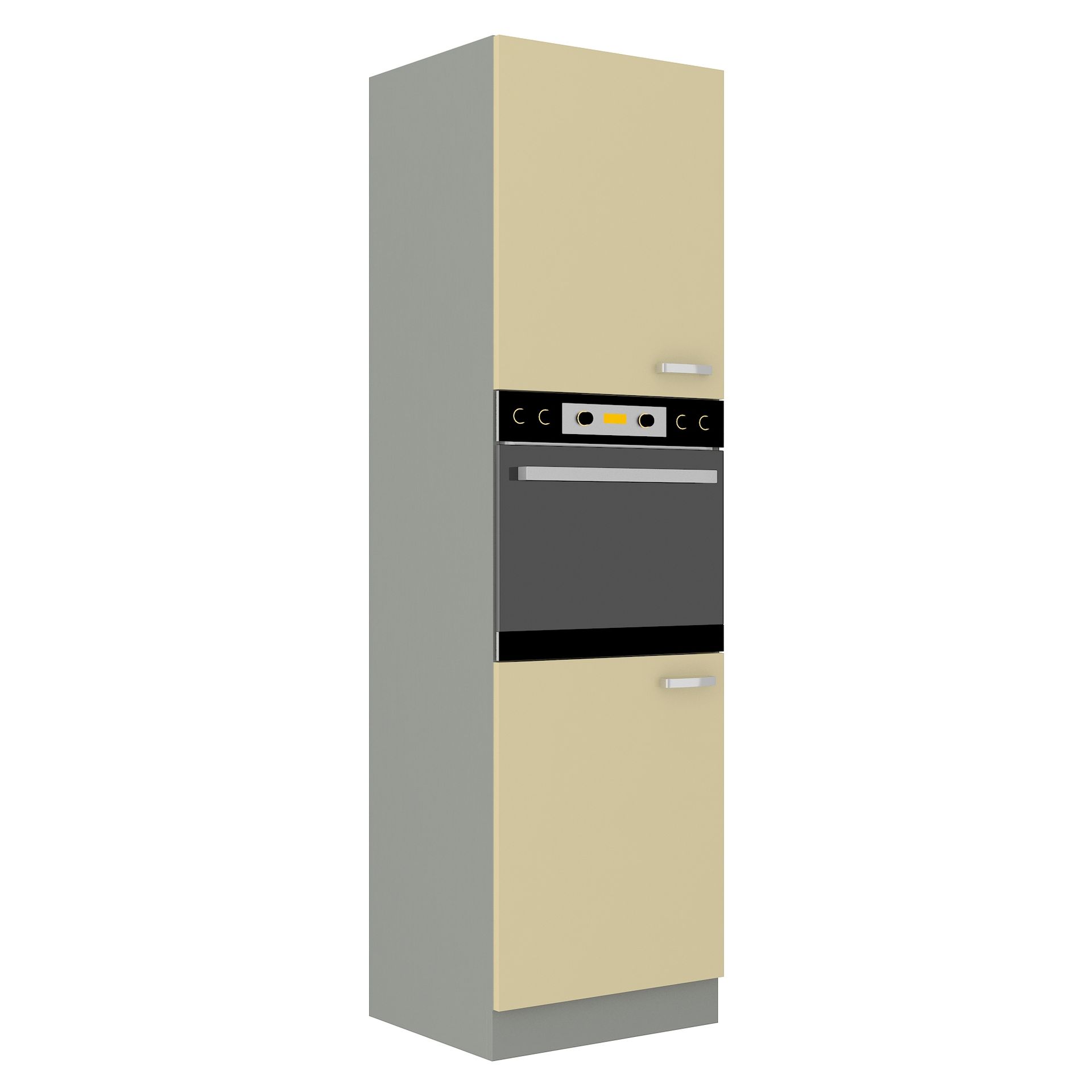 Szafka Dolna Wysoka Słupek Pod Zabudowę Piekarnika 60 DP-210 2F Karmen Stolarz Lempert Krem, Szary Platynowy