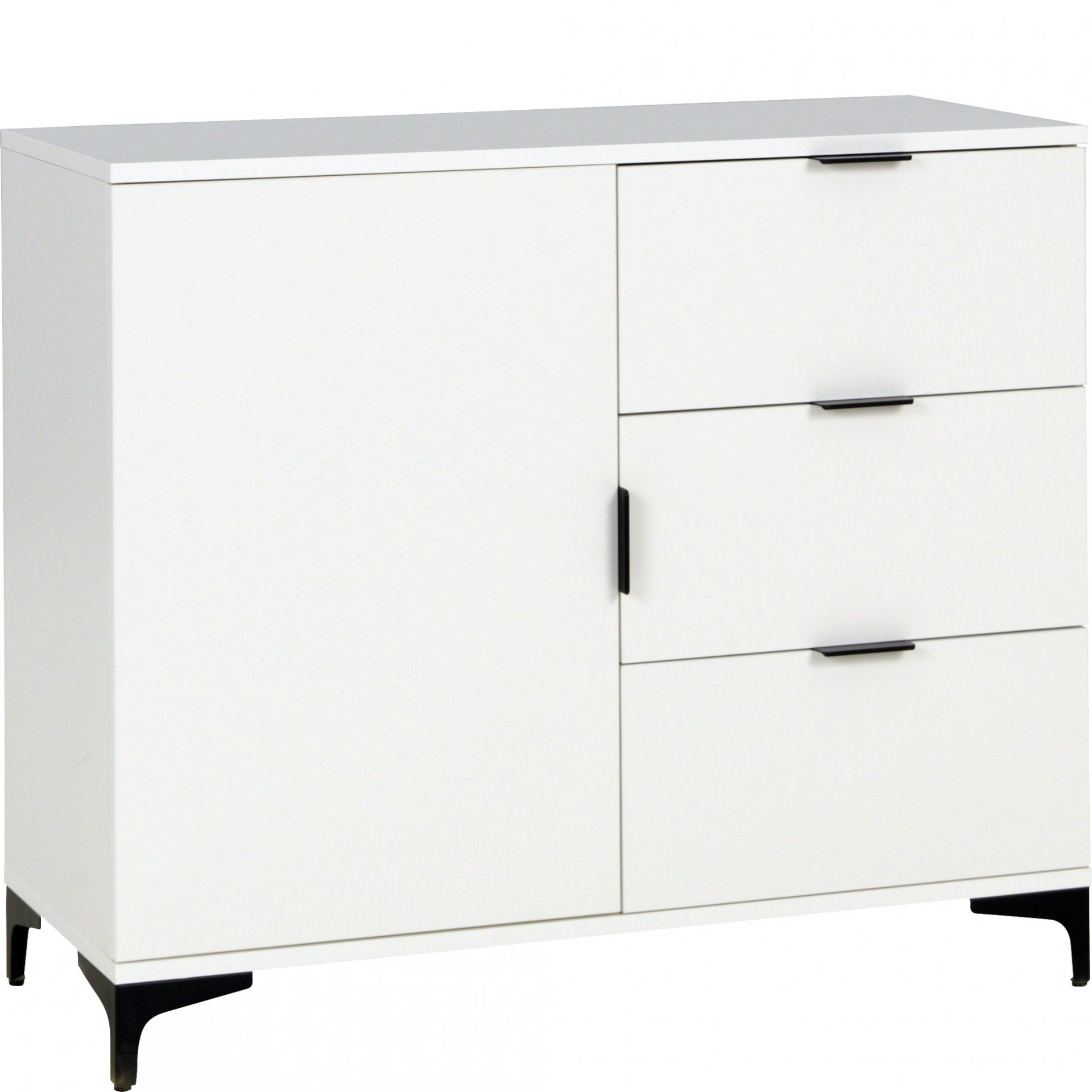 Komoda 1000 1D3S Len 03 Biały Mat Lena Biała Meblomax Biały