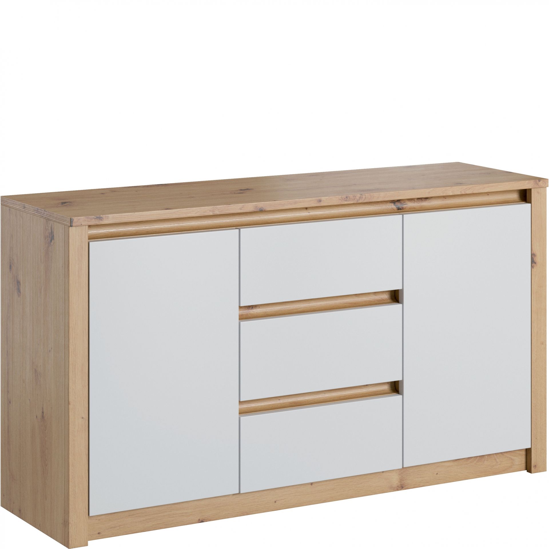 Komoda K2DP Malta White Gała Meble White, Dąb Artisan