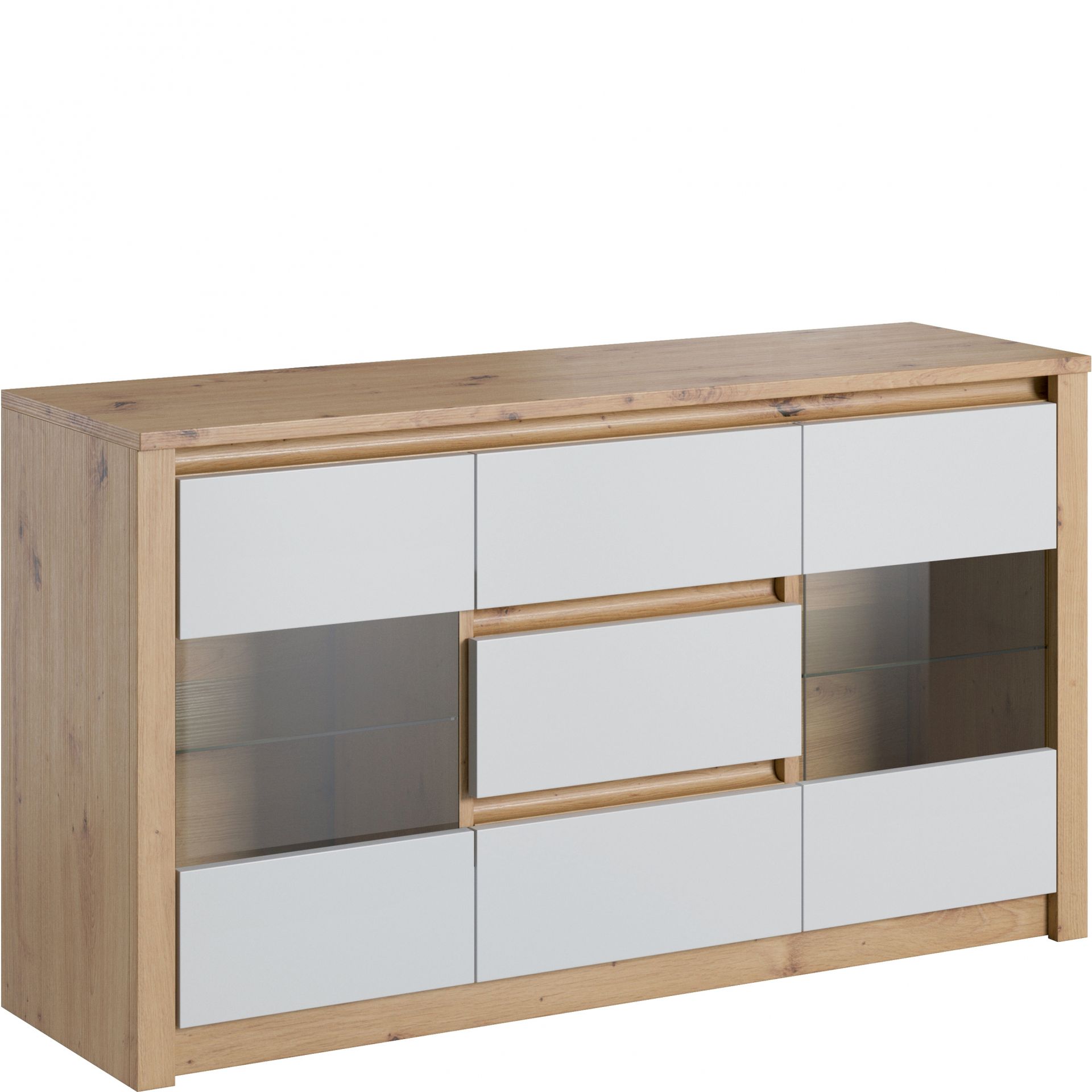 Komoda K2D Malta White Gała Meble White, Dąb Artisan