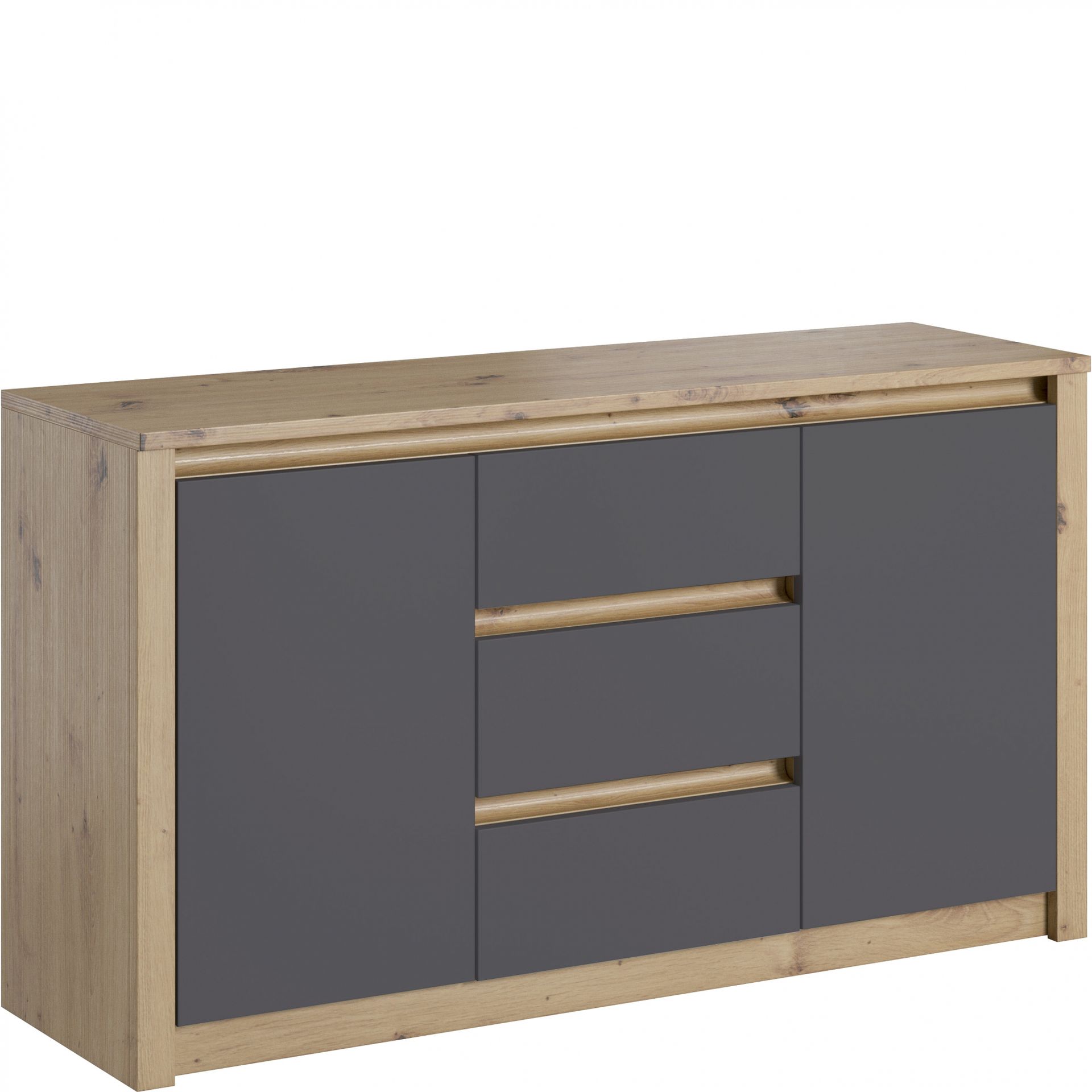 Komoda K2DP Malta Grey Gała Meble Grey, Dąb Artisan