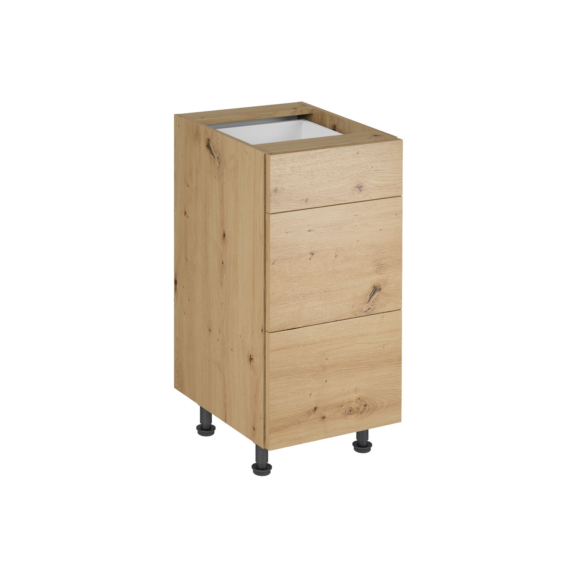 Szafka Dolna Stojąca 3 Szuflady D40S3 Langen Gała Meble Grey Mat, Brak - System Push to Open