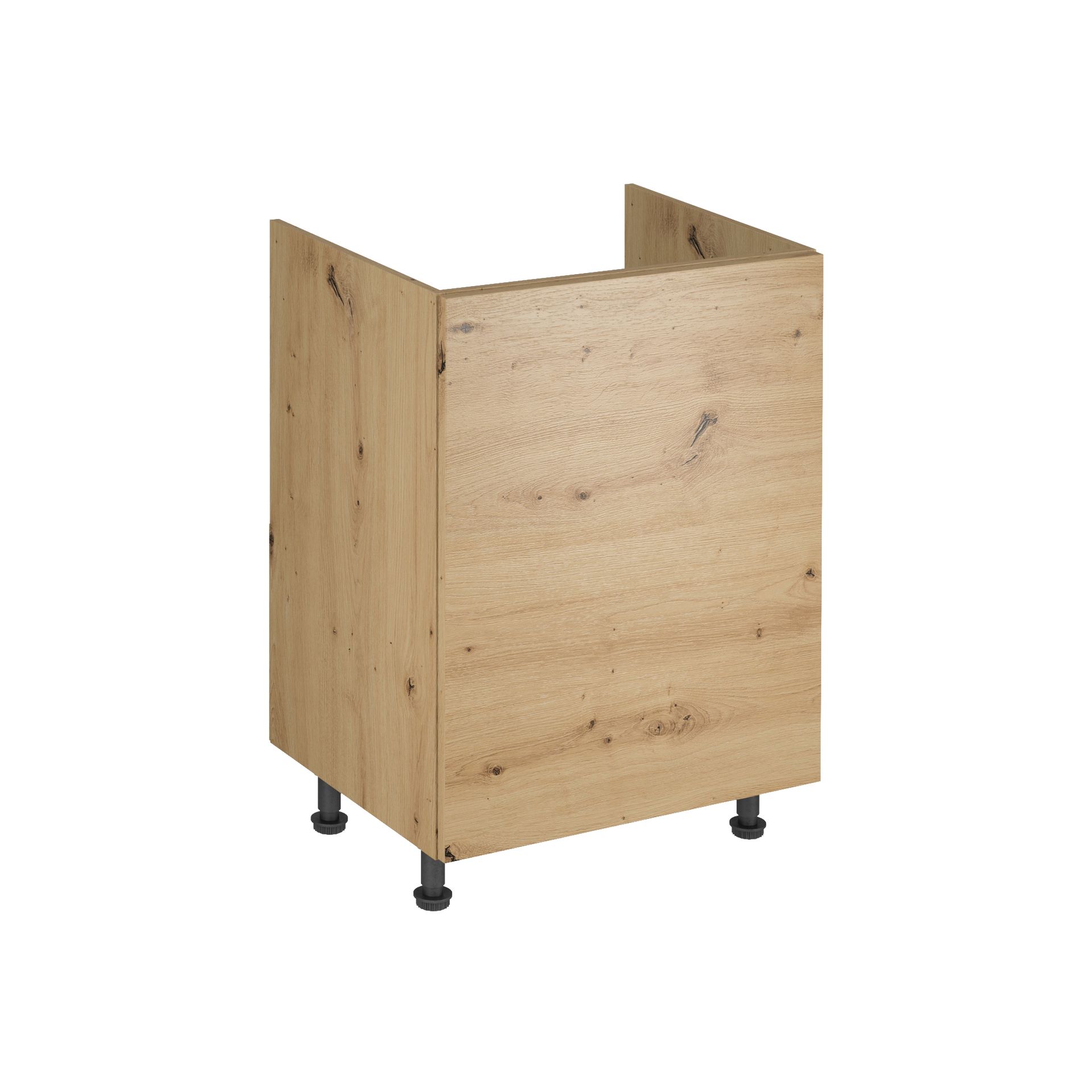 Szafka Dolna Stojąca Pod Zlewozmywak 1 Drzwi D60Z-P/L Langen Gała Meble Dąb Artisan, Metal Czarny