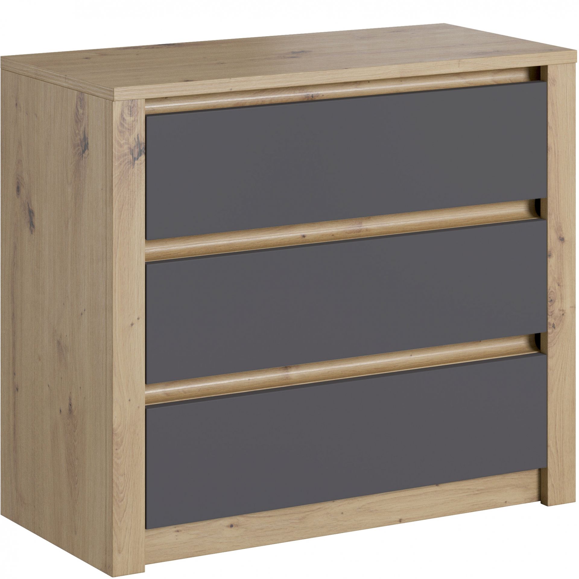 Komoda K3S Malta Sypialnia Grey Gała Meble Grey, Dąb Artisan