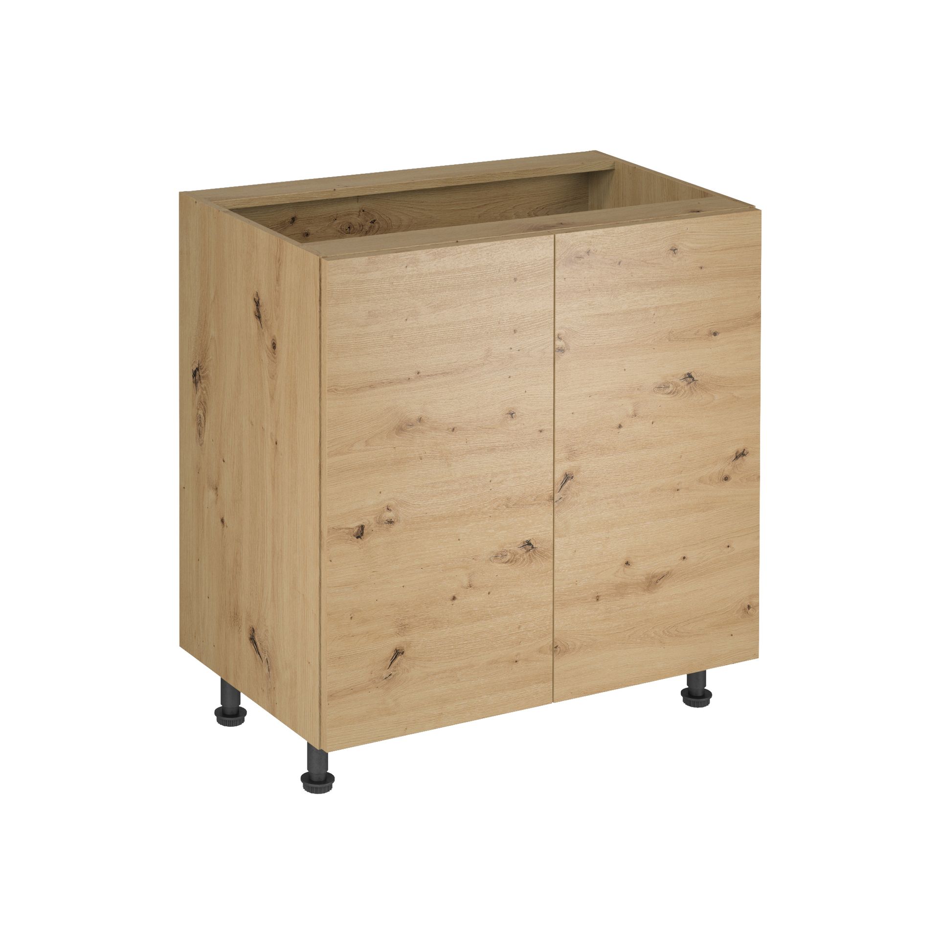 Szafka Dolna Stojąca 2 Drzwi D80 Langen Gała Meble Grey Mat, Metal Czarny