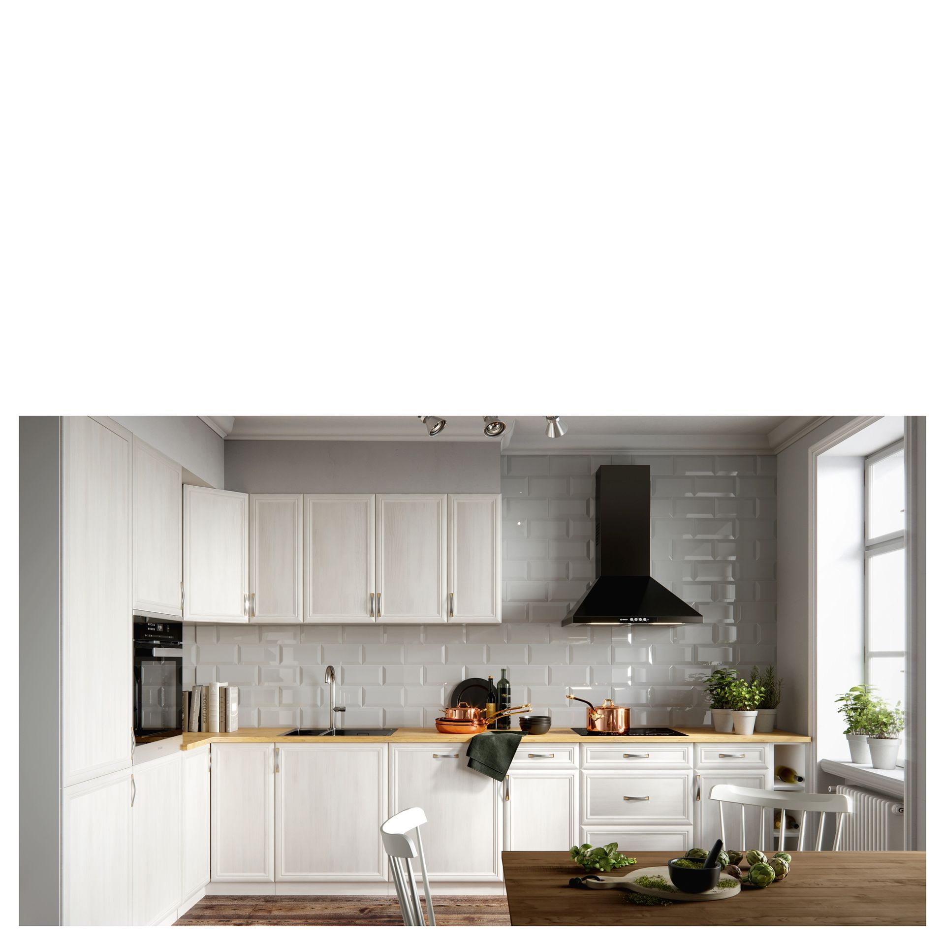 Zestaw Mebli Kuchennych 370 x 210 Sosna Andersen Sycylia Gała Meble Sosna Andersen, White