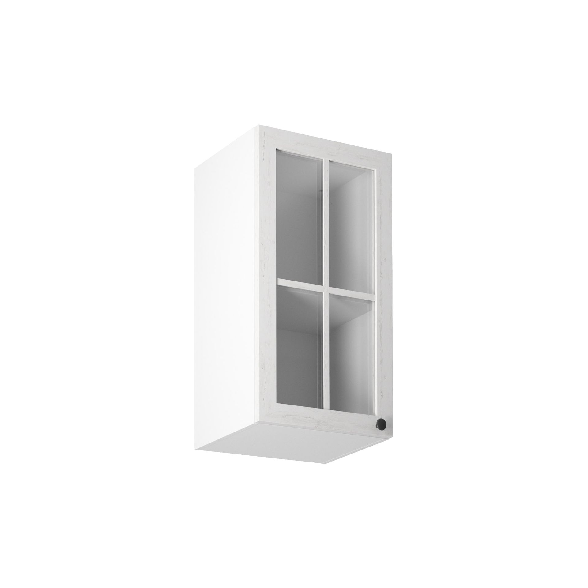 Szafka Górna Wisząca z Witryną 1 Drzwi G40S Lewa Prowansja Gała Meble Sosna Andersen, Biały