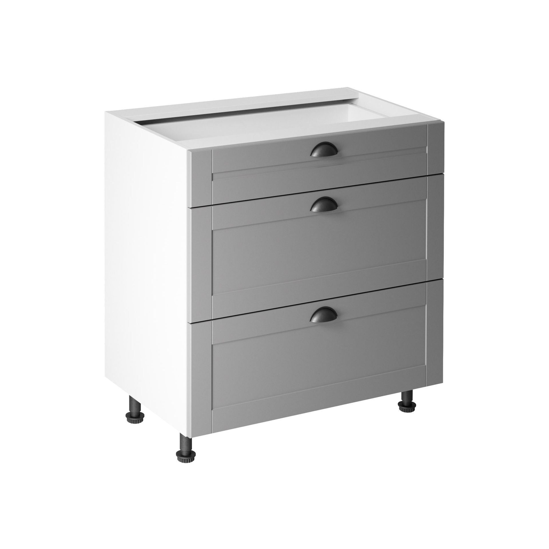 Szafka Dolna Stojąca 3 Szuflady D80S3 Linea Gała Meble Szary, Biały