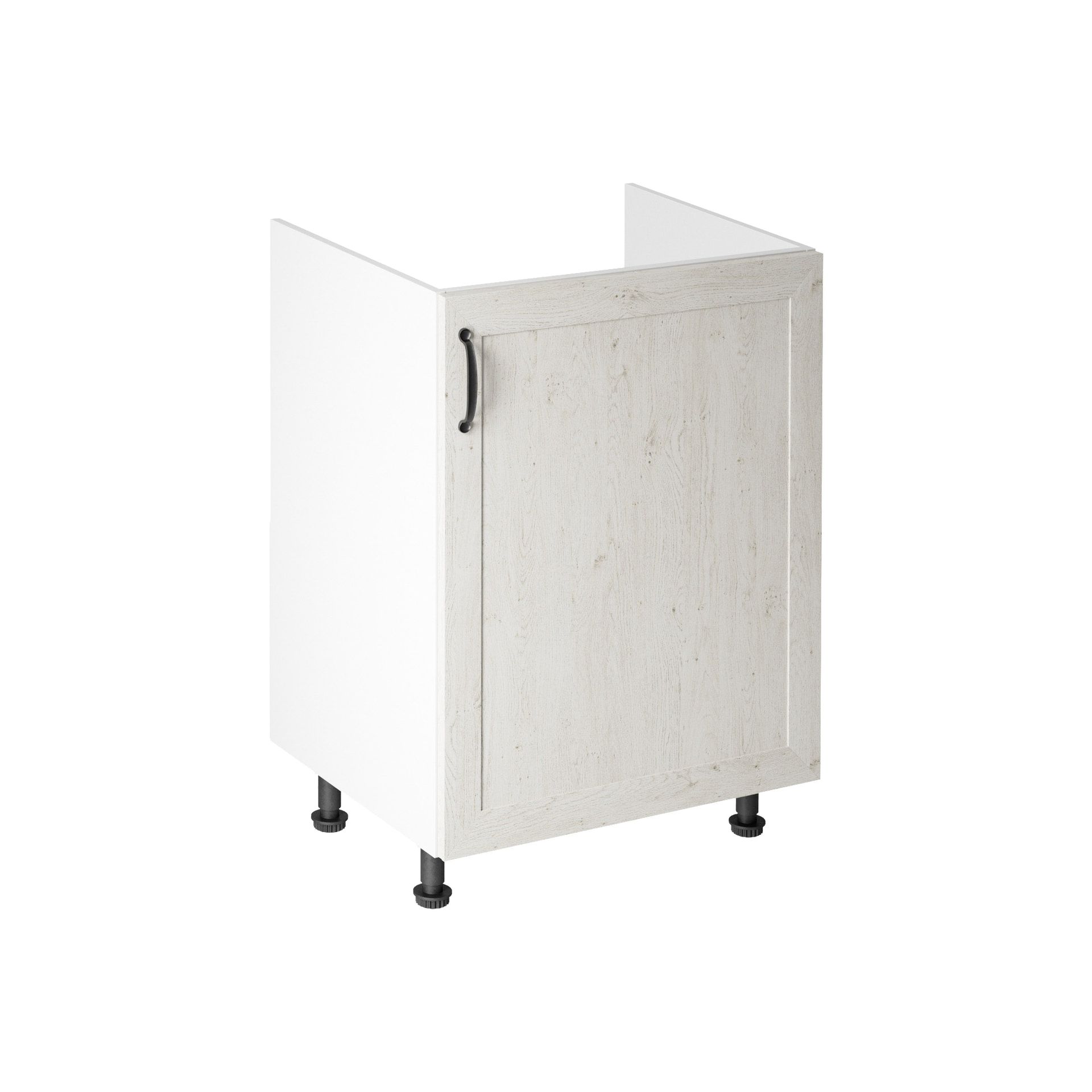 Szafka Dolna Stojąca Pod Zlewozmywak 1 Drzwi D60Z Prawa Royal Gała Meble Sosna Nordycka, Biały