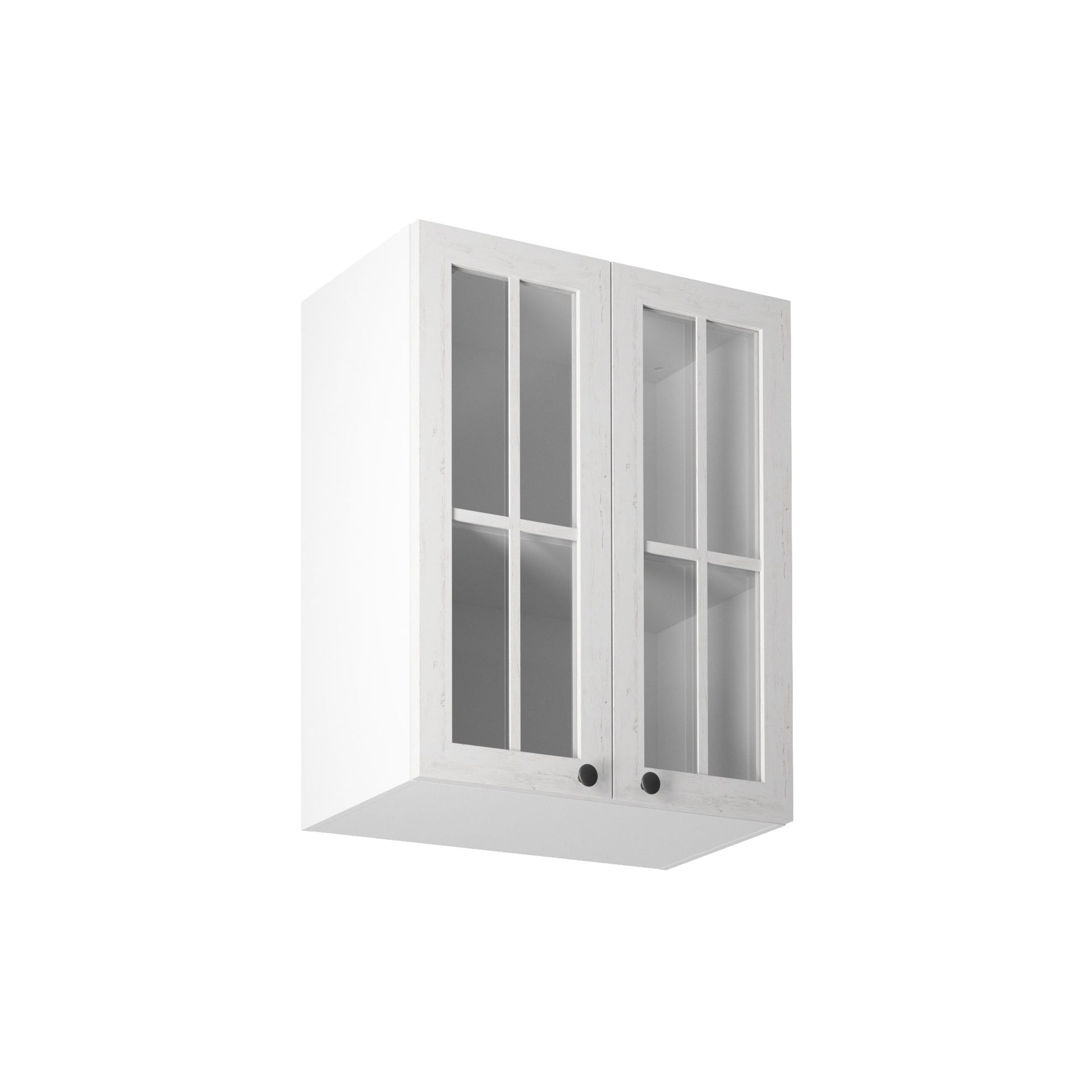 Szafka Górna Wisząca z Witryną 2 Drzwi G60S Prowansja Gała Meble Sosna Andersen, Biały