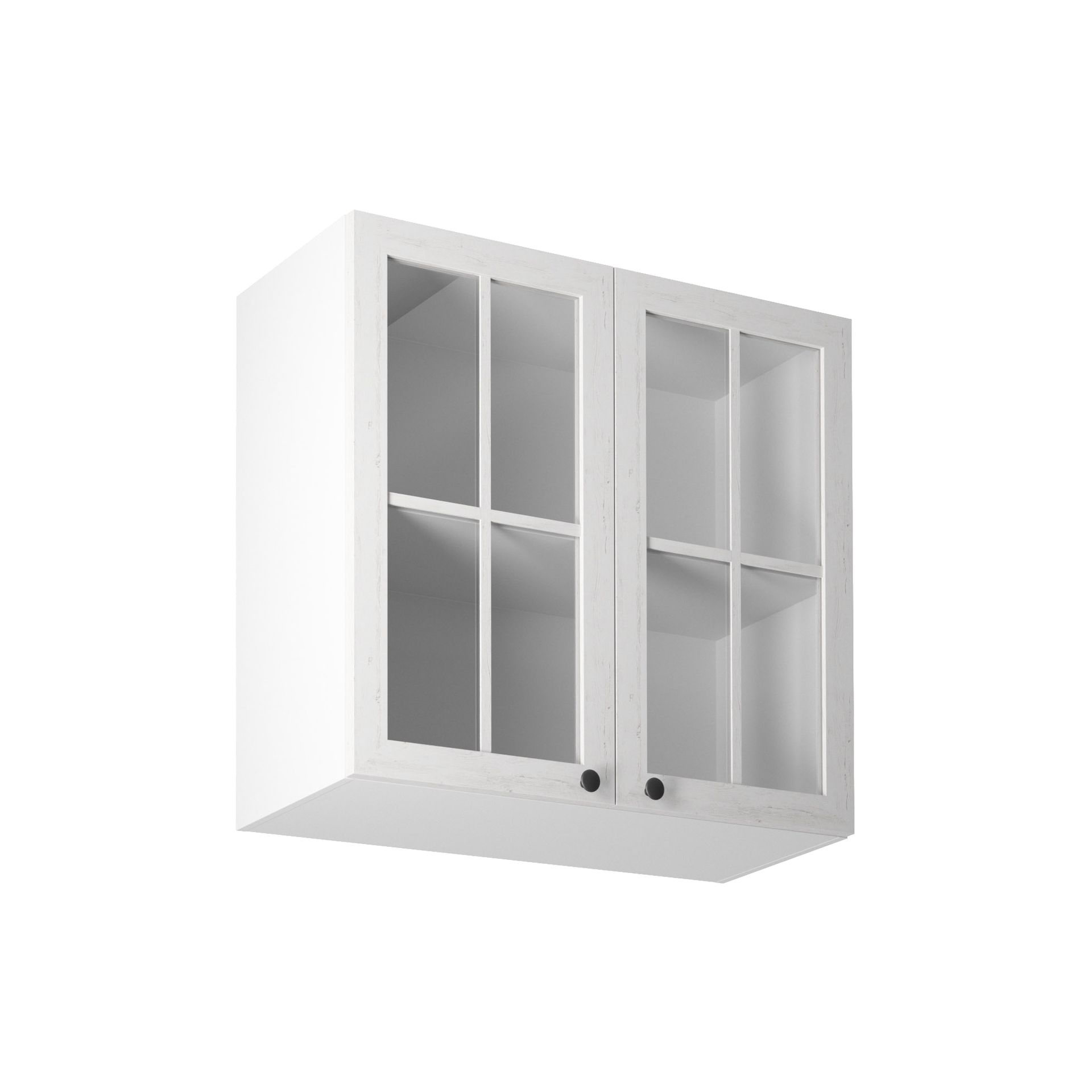 Szafka Górna Wisząca z Witryną 2 Drzwi G80S Prowansja Gała Meble Sosna Andersen, Biały