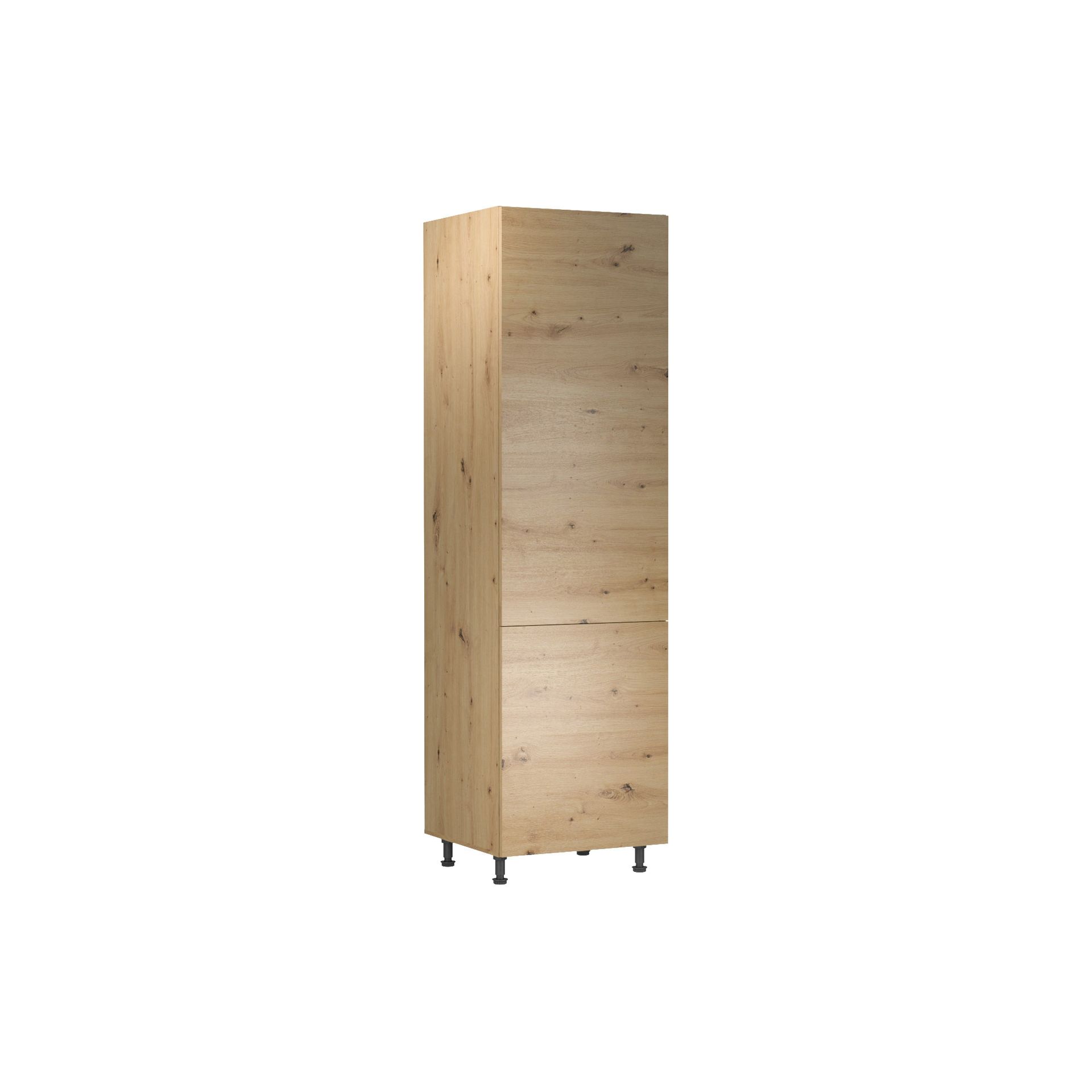 Szafka Dolna Wysoki Słupek 2 Drzwi D60R Langen Gała Meble Beige Mat, Metal Czarny