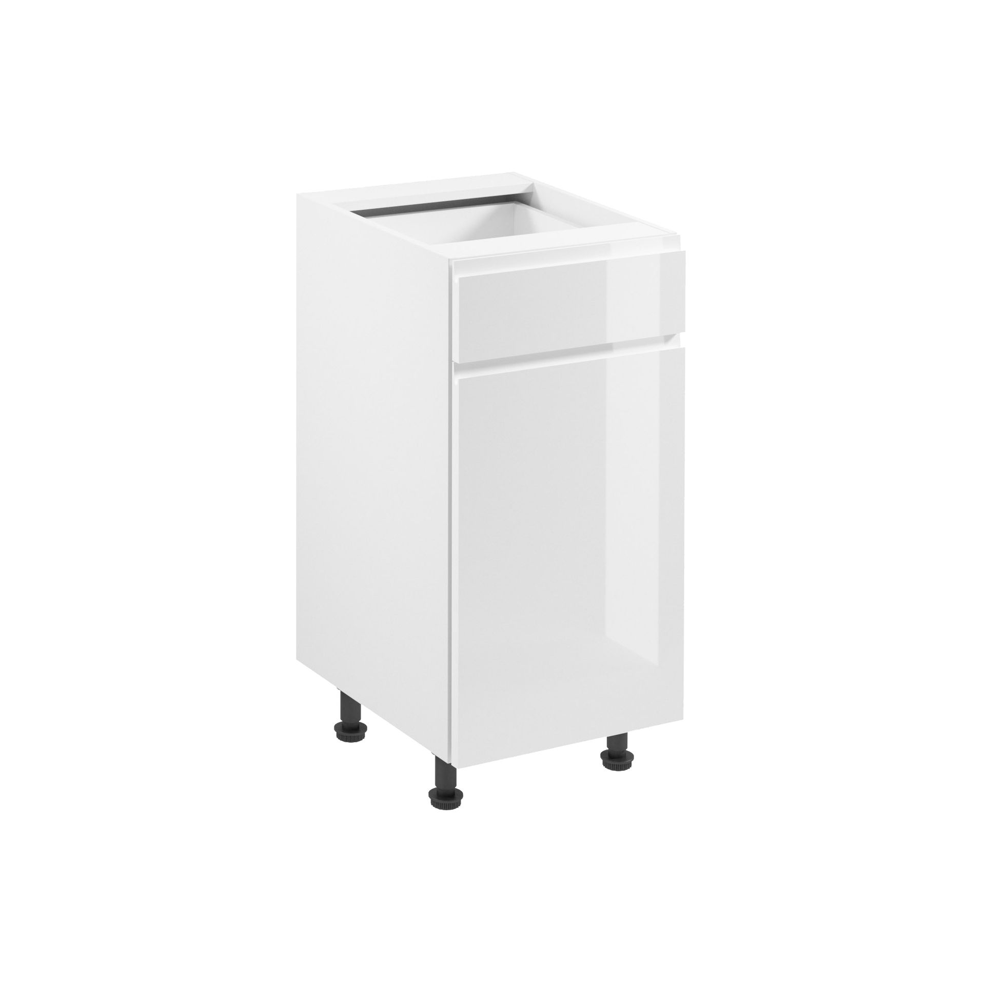 Szafka Dolna Stojąca 1 Drzwi 1 Szuflada D40S1 Prawa Aspen Gała Meble White Połysk