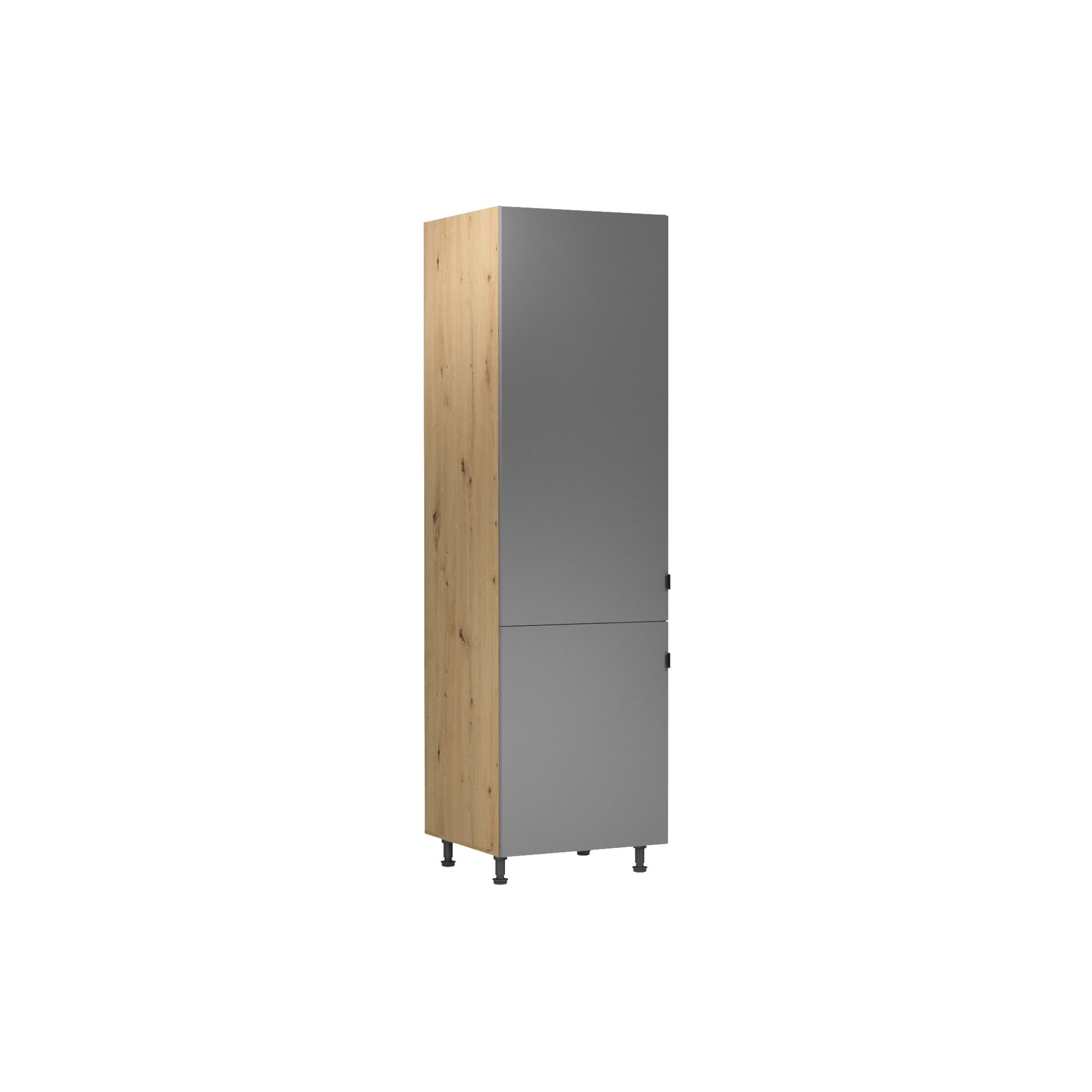 Szafka Dolna Wysoki Słupek Pod Zabudowę Lodówki 2 Drzwi D60ZL Langen Gała Meble Beige Mat
