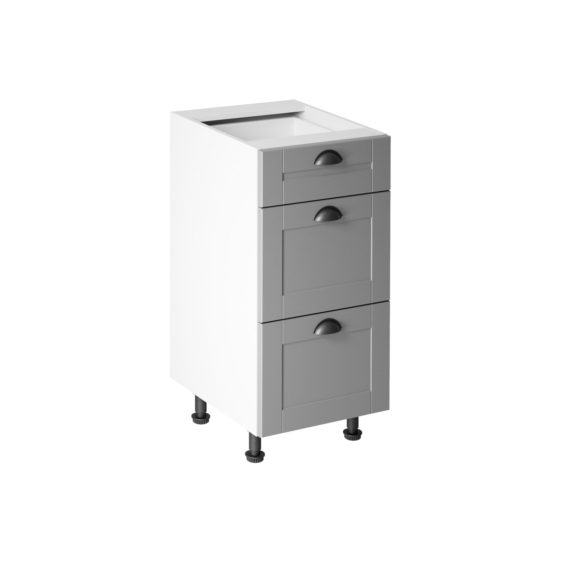 Szafka Dolna Stojąca 3 Szuflady D40S3 Linea Gała Meble Szary, Biały