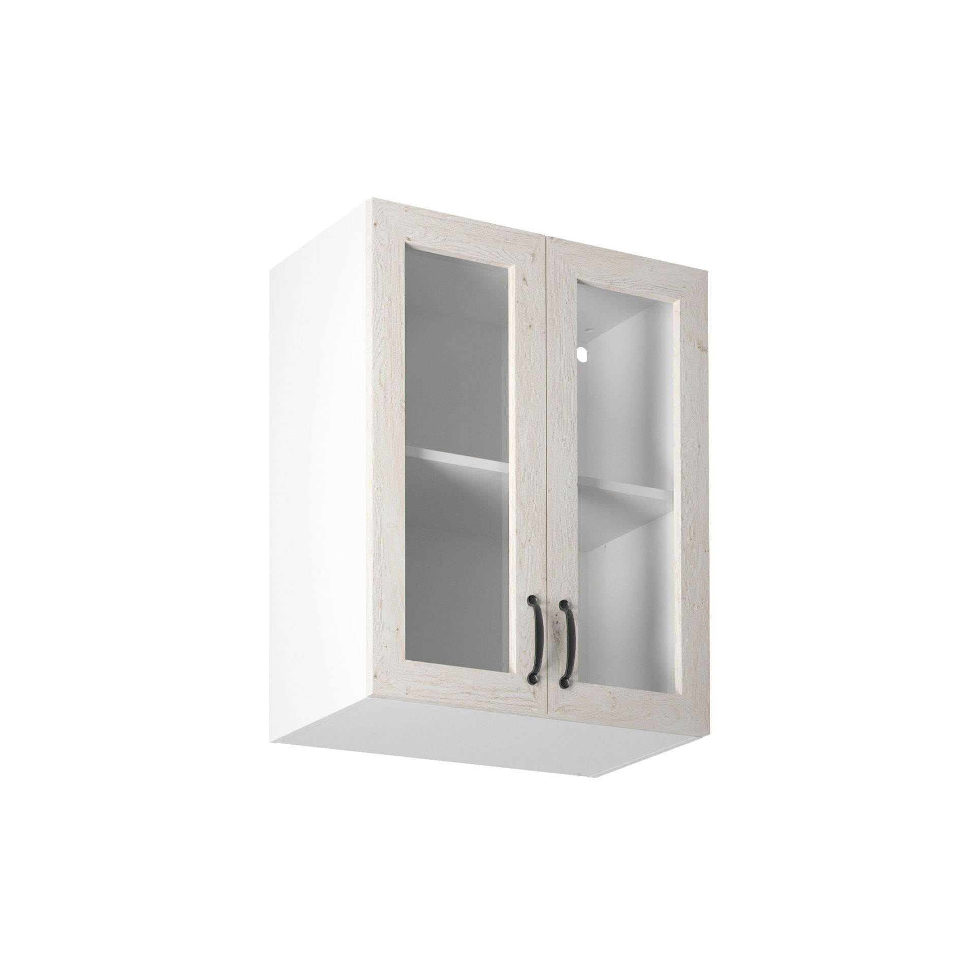 Szafka Górna Wisząca z Witryną 2 Drzwi G60S Royal Gała Meble Sosna Nordycka, Biały