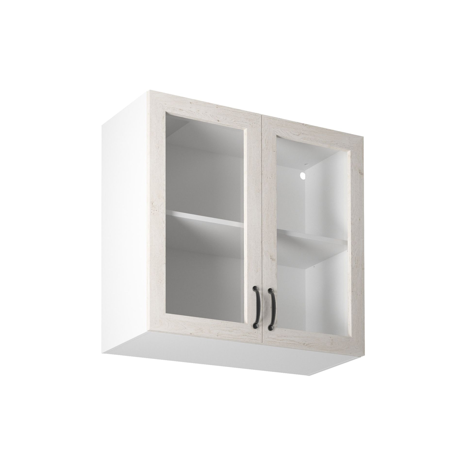 Szafka Górna Wisząca z Witryną 2 Drzwi G80S Royal Gała Meble Sosna Nordycka, Biały