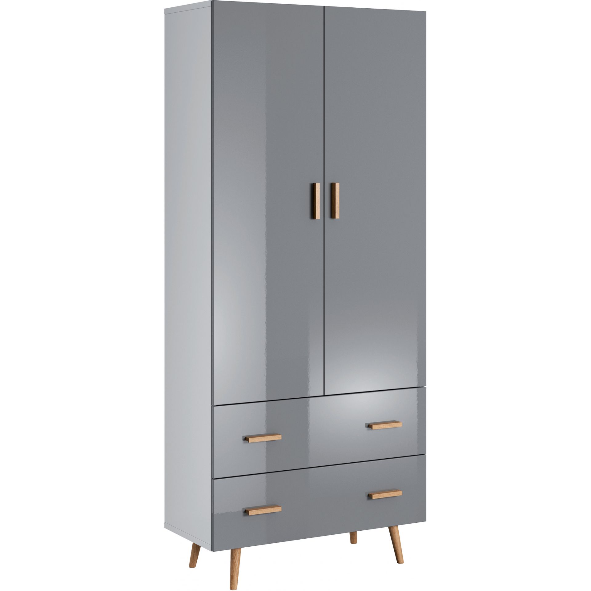 Szafa S2D2S Brillo Grey Gała Meble Grey, Dąb Artisan, White