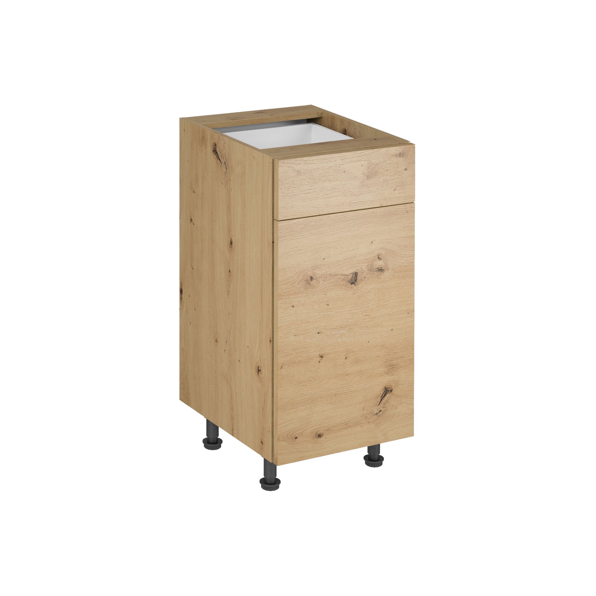 Szafka Dolna Stojąca 1 Drzwi 1 Szuflada D40S1 Langen Gała Meble Beige Mat, Metal Czarny