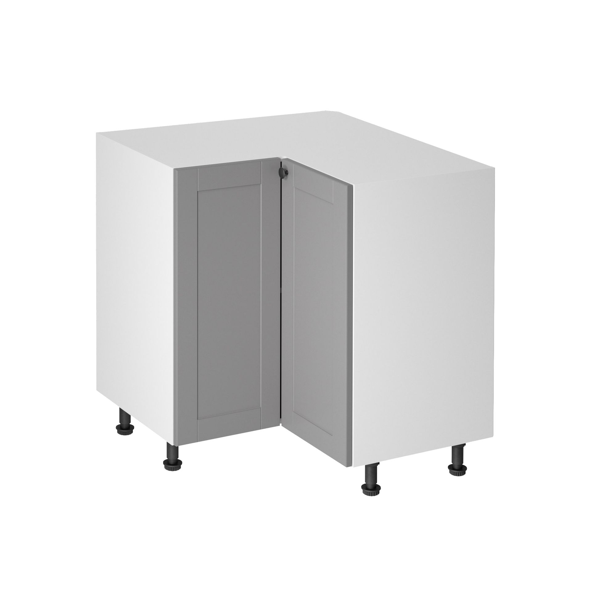 Szafka Dolna Stojąca Narożna 2 Drzwi D90N Linea Gała Meble Szary, Biały